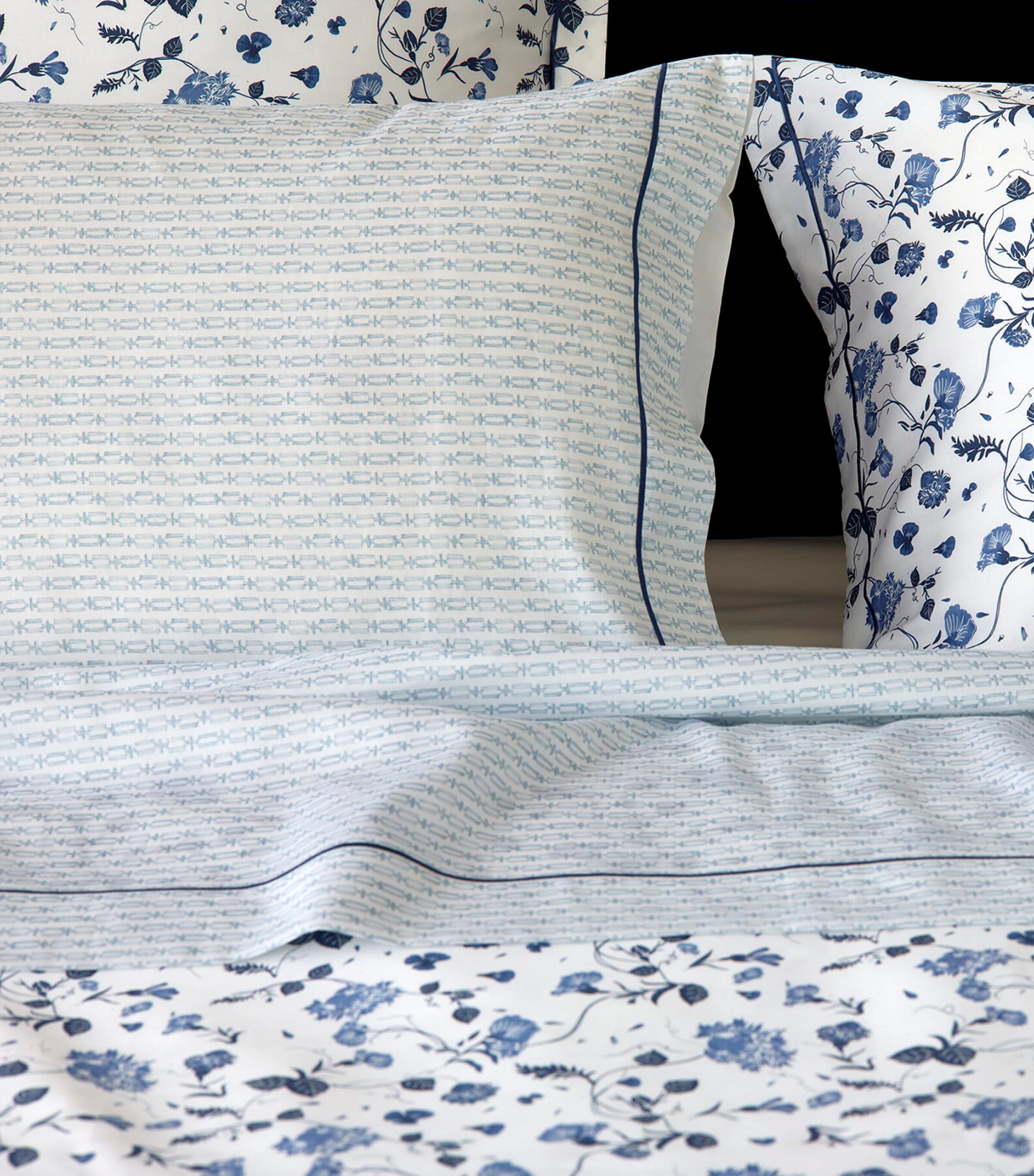Amalia Cotton Gaia King Flat Sheet (275cm x 275cm) Ardósia (blue) Image 2