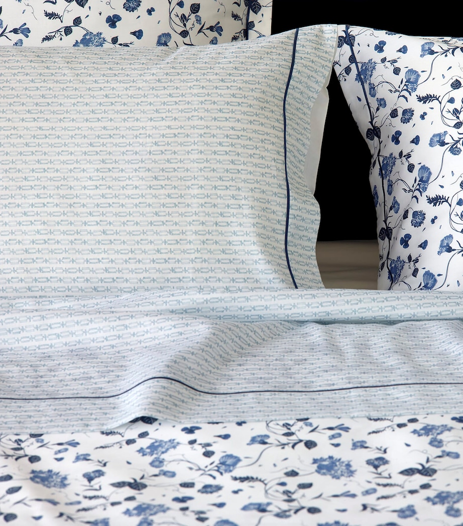 Amalia Cotton Gaia King Flat Sheet (275cm x 275cm) Ardósia (blue) Image 2