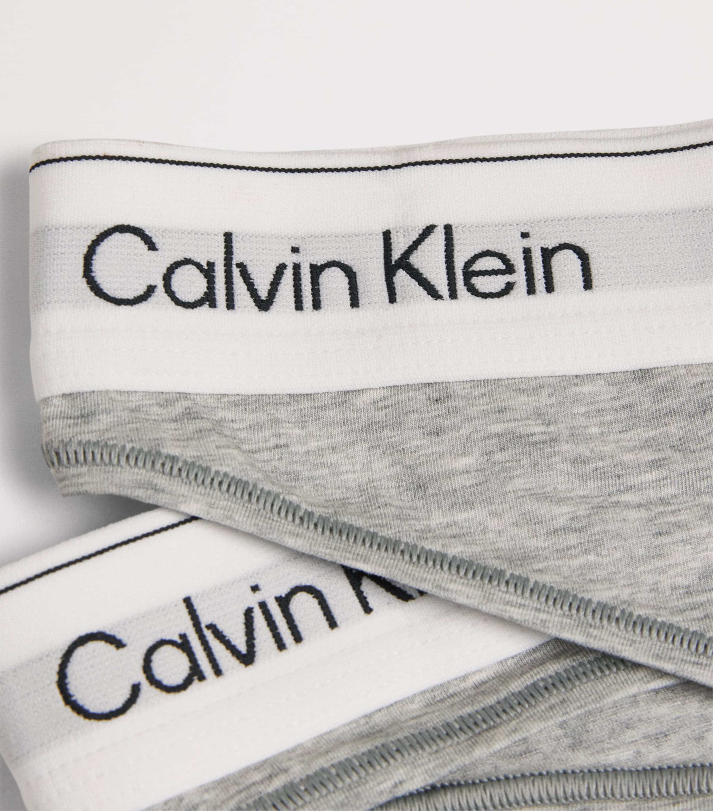 Calvin Klein Womens Cotton-Blend Icon Thong Grey Heather Image 4