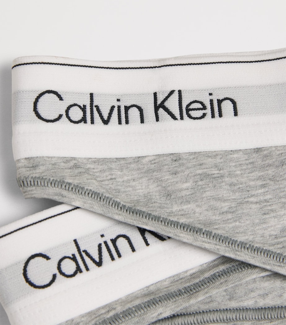 Calvin Klein Womens Cotton-Blend Icon Thong Grey Heather Image 4