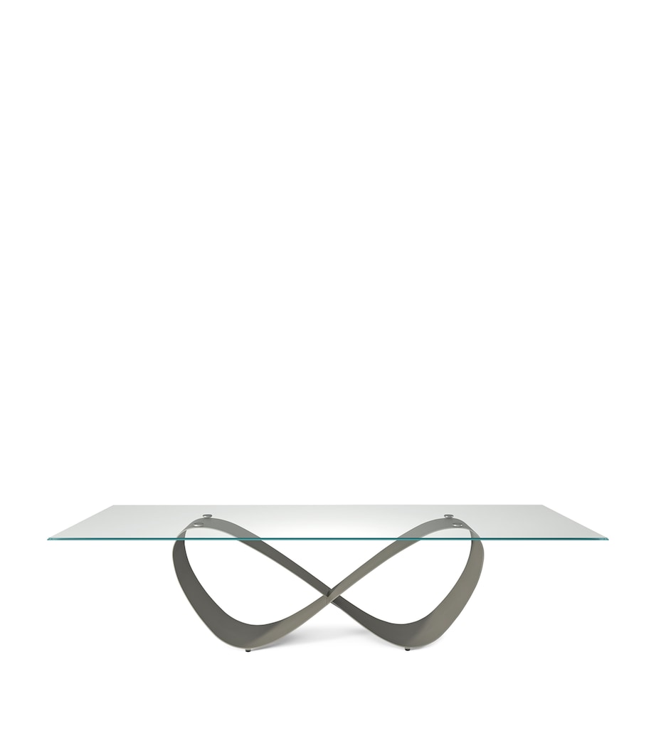 Steel and Glass Butterfly Dining Table BRUSHED GREY Image 1