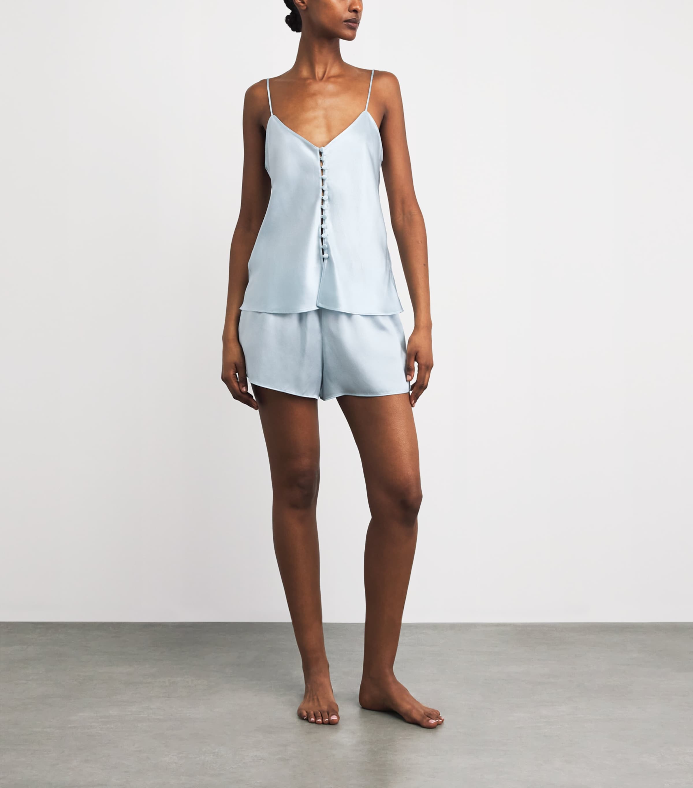 Olivia von Halle Womens Silk Etta Liliana Pyjama Set Powder Blue Image 2