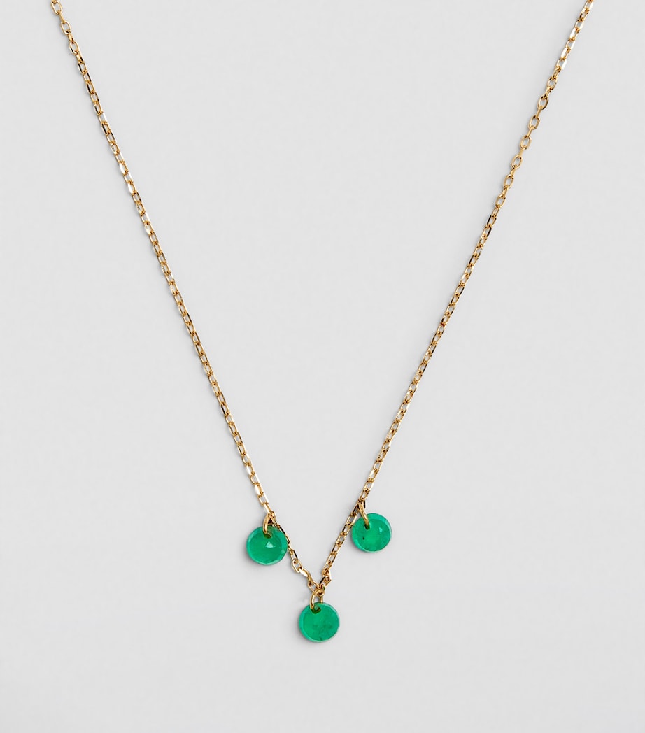 Yellow Gold Dancing Emerald Necklace GOLD Image 2
