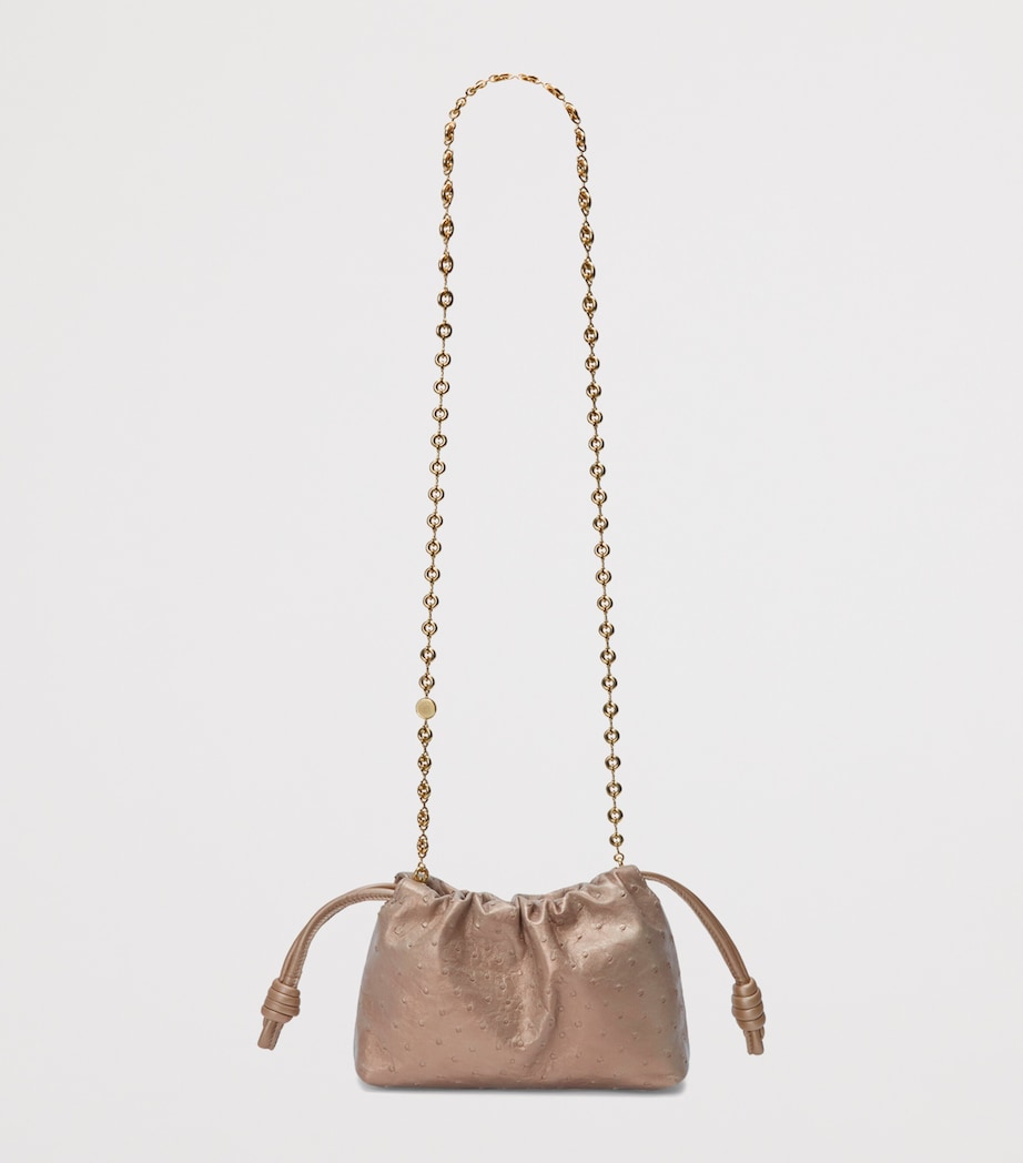 Mini Leather Flamenco Clutch Bag IVORY Image 5