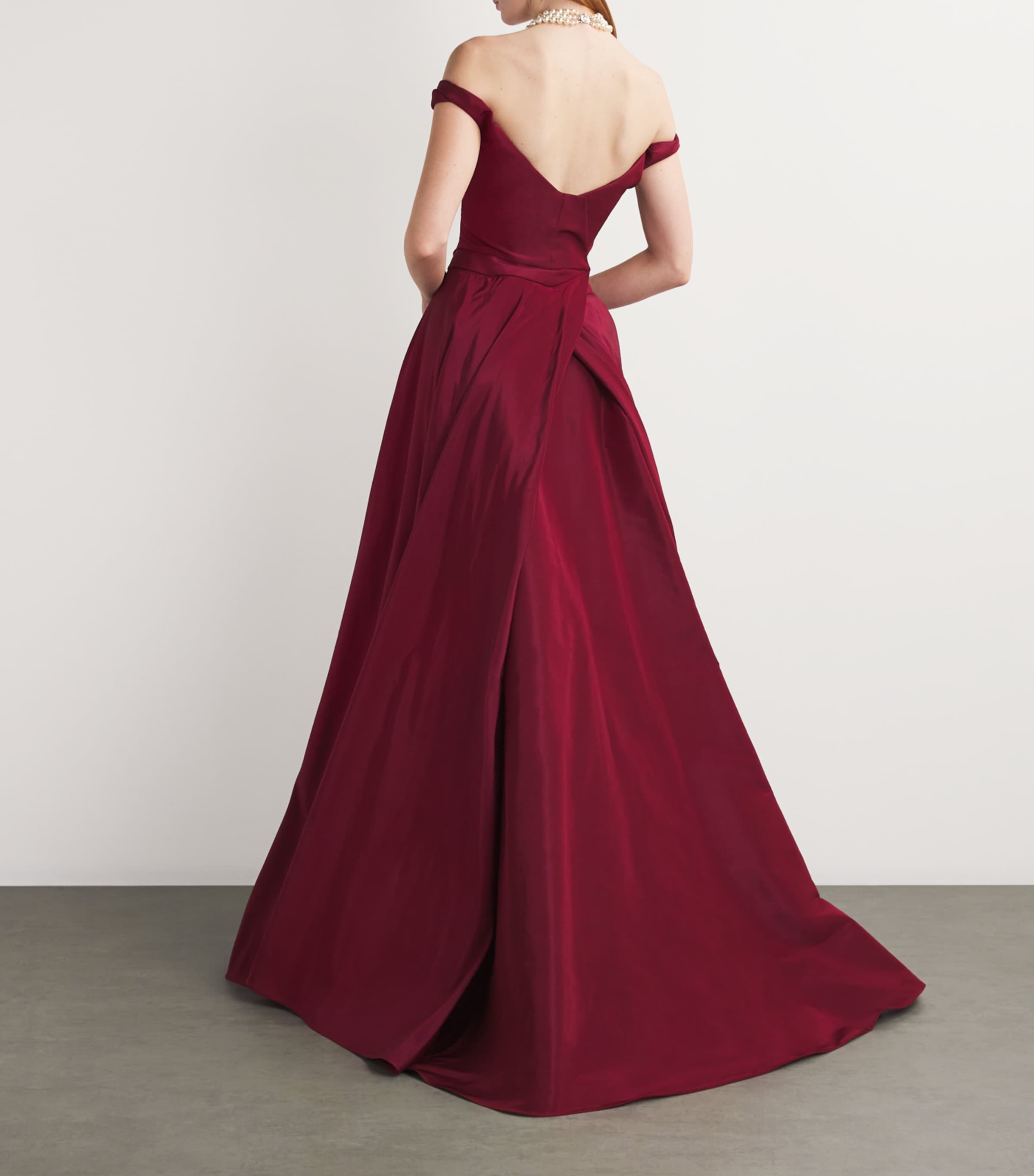 Faille Draped Tabitha Gown I406 BURGUNDY Image 3