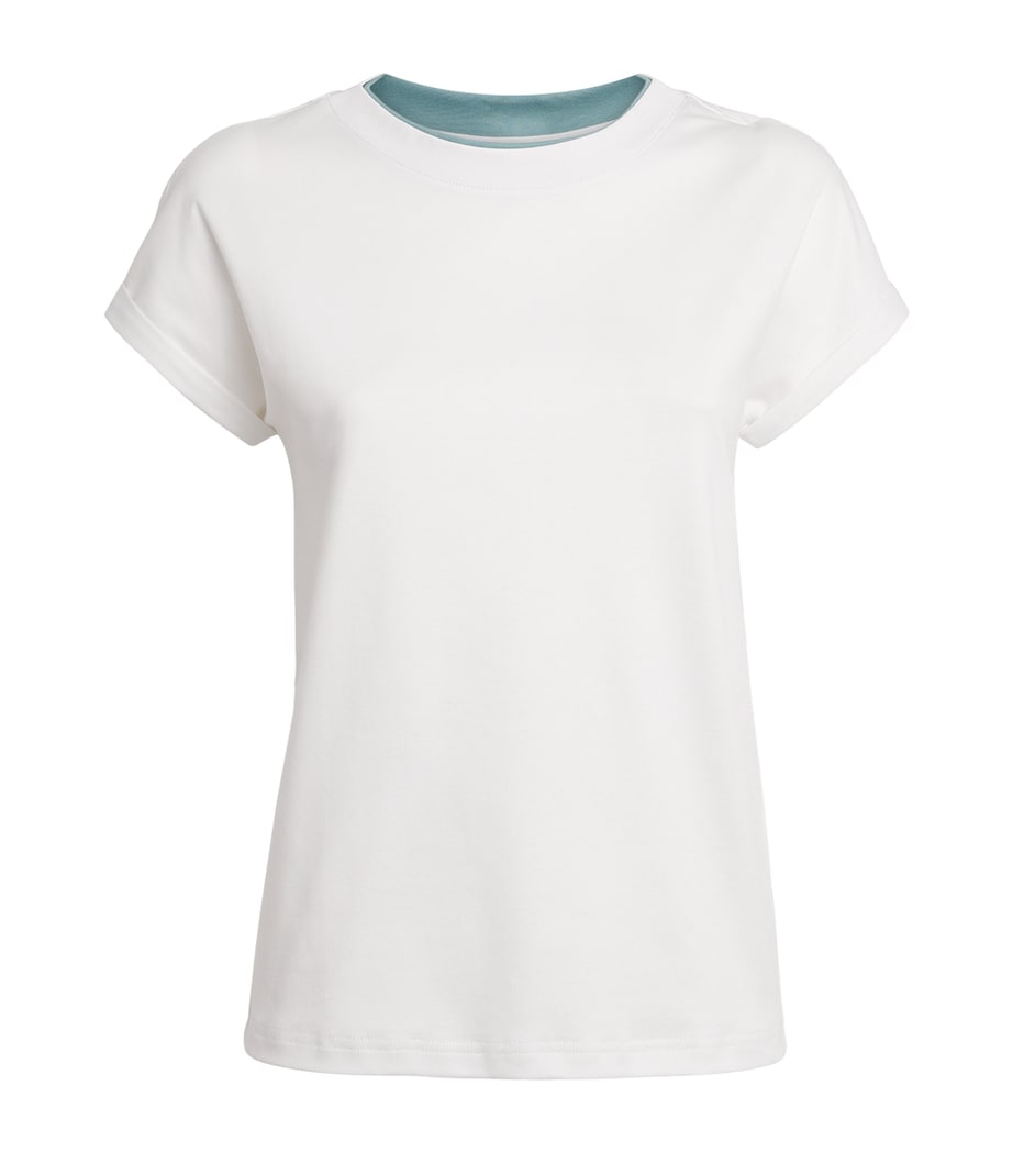 Eleventy Womens Cotton Layered T-Shirt Bianco, Giada Image 1