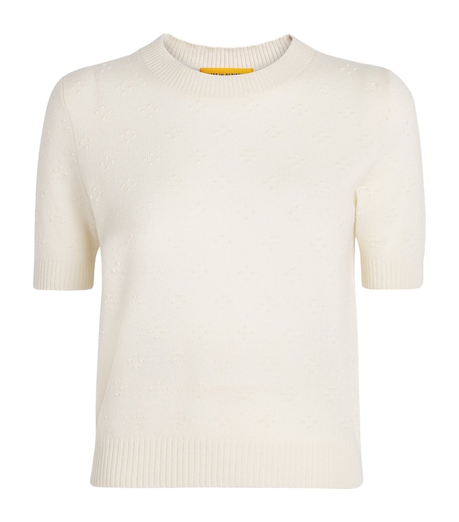 Guest In Residence Womens Cashmere Compass Shrunken Sweater Cre Cream Image 1
