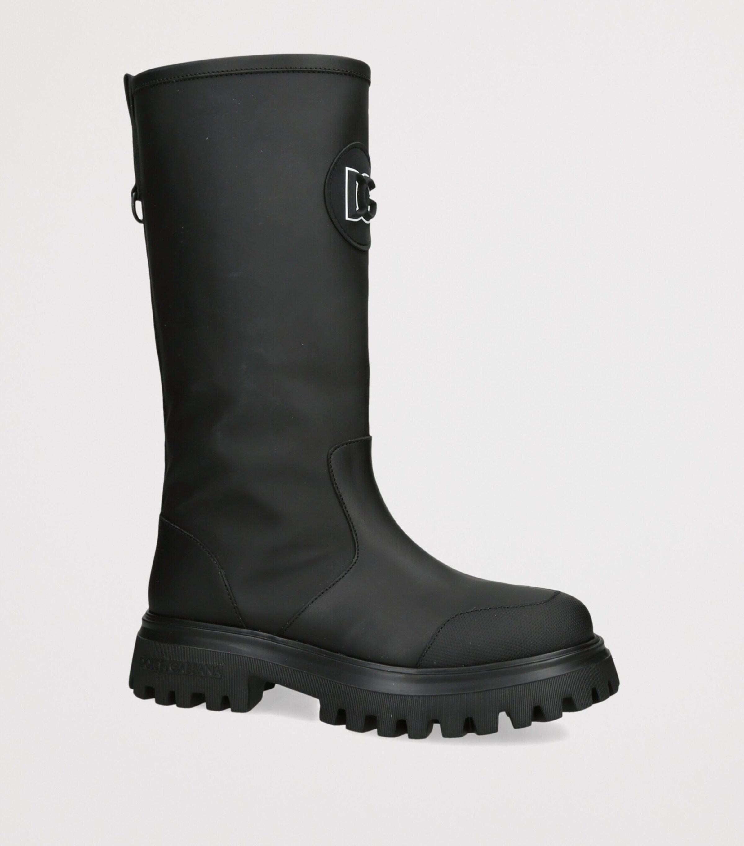 Dolce&Gabbana Kids Leather Knee-High Boots Black Image 2