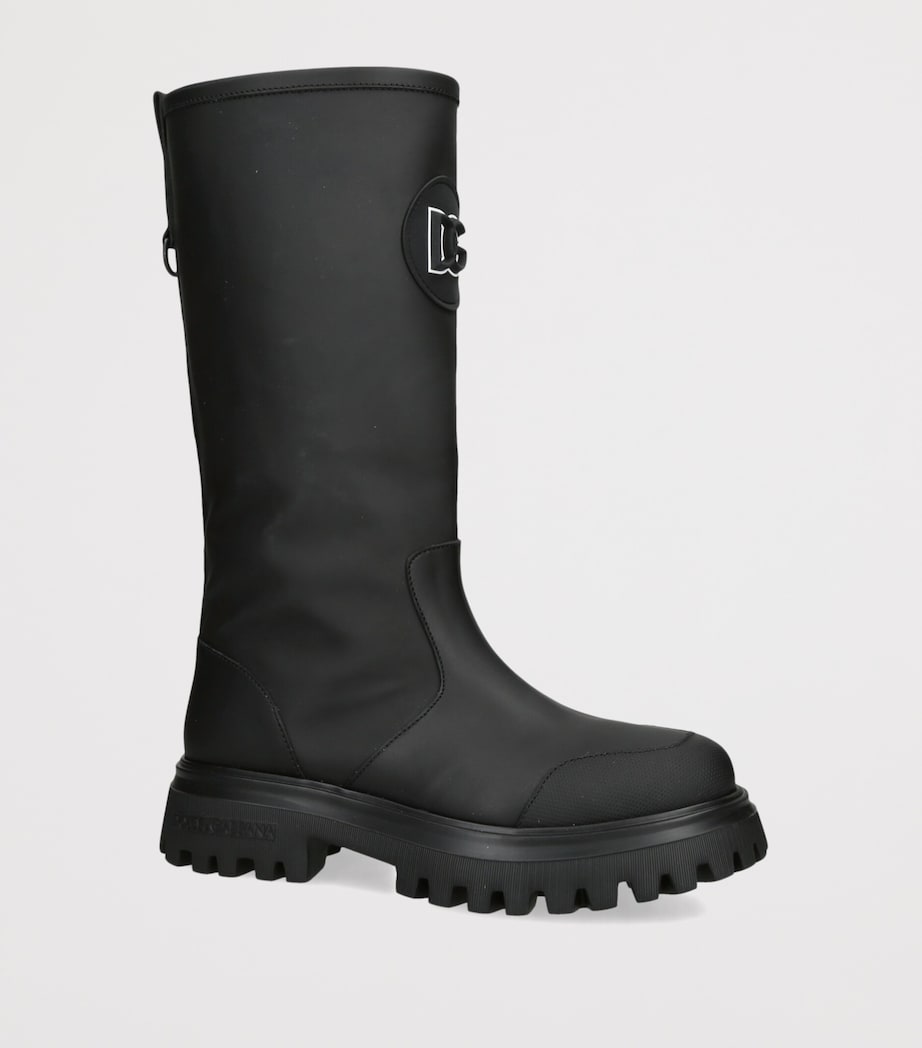 Dolce&Gabbana Kids Leather Knee-High Boots Black Image 2
