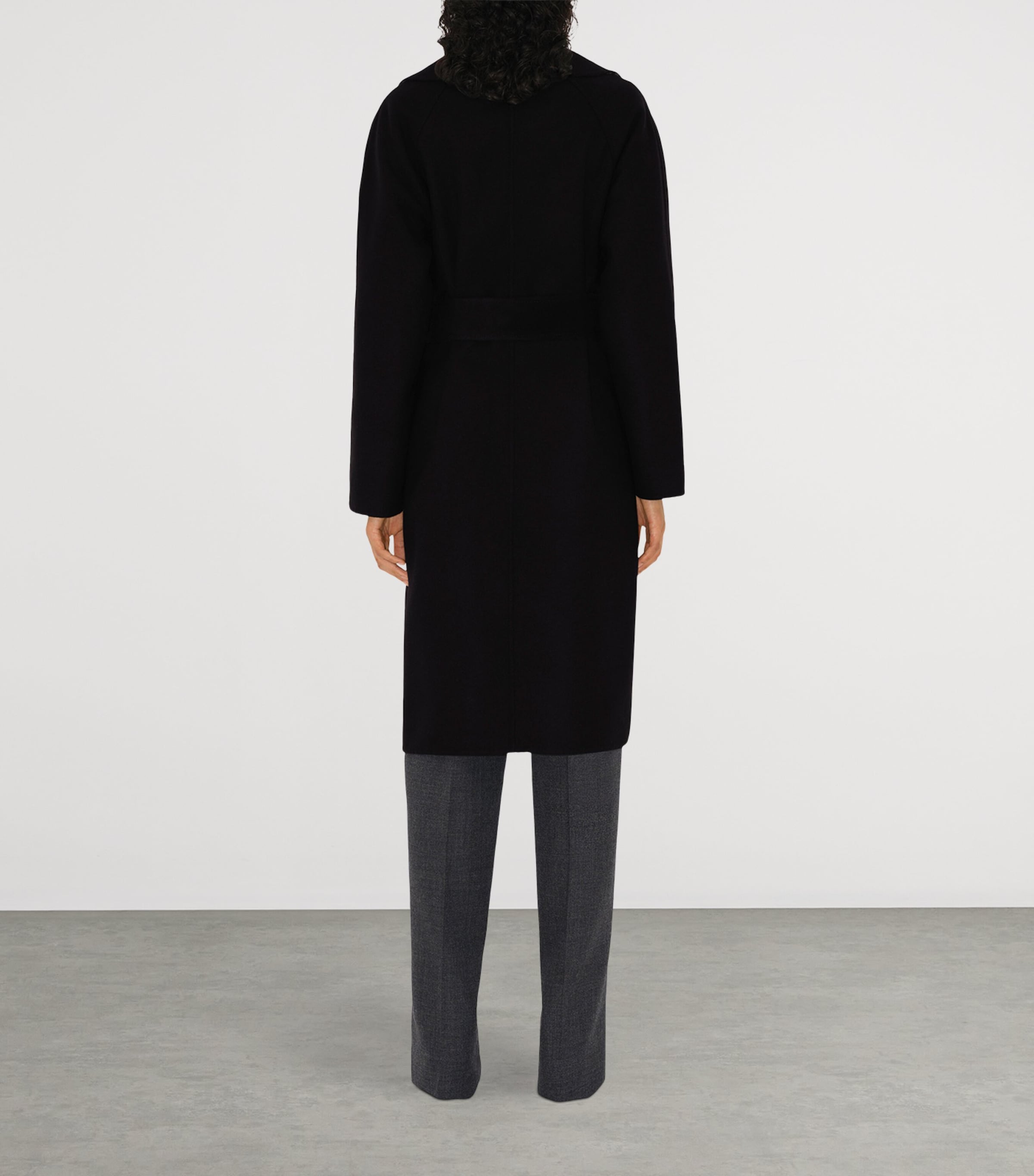 Wool Reversible Hooded Wrap Coat BLACK/SNUG IP CHECK Image 4