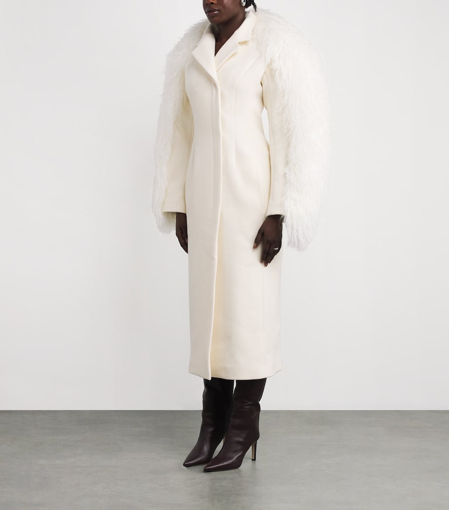 Virgin Wool Boa Coat 110 OFF-WHITE Image 3