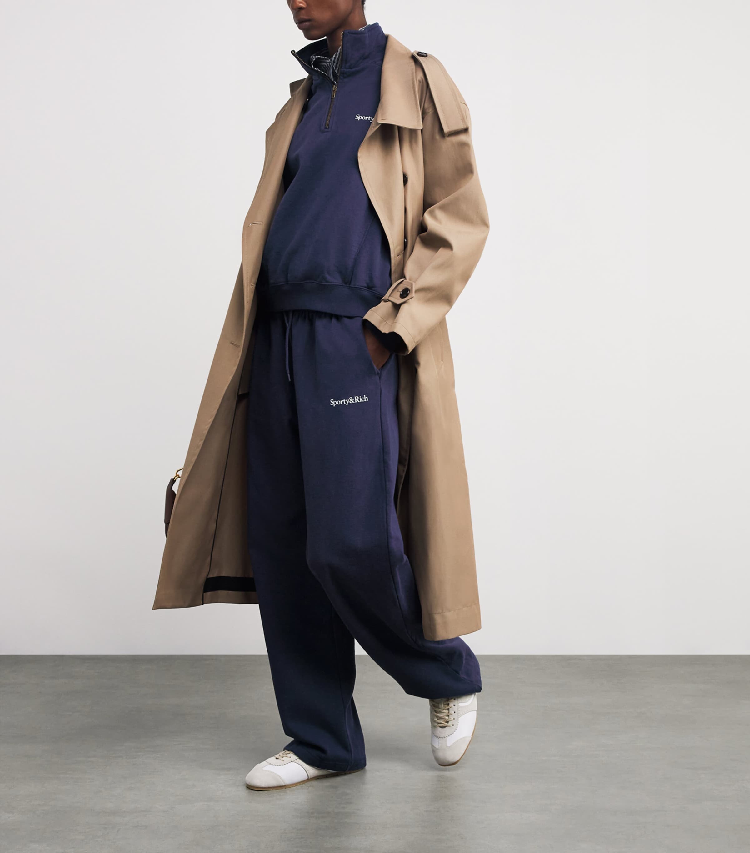 Cotton Signature Embroidered Sweatpants 3902 DARK NAVY Image 2