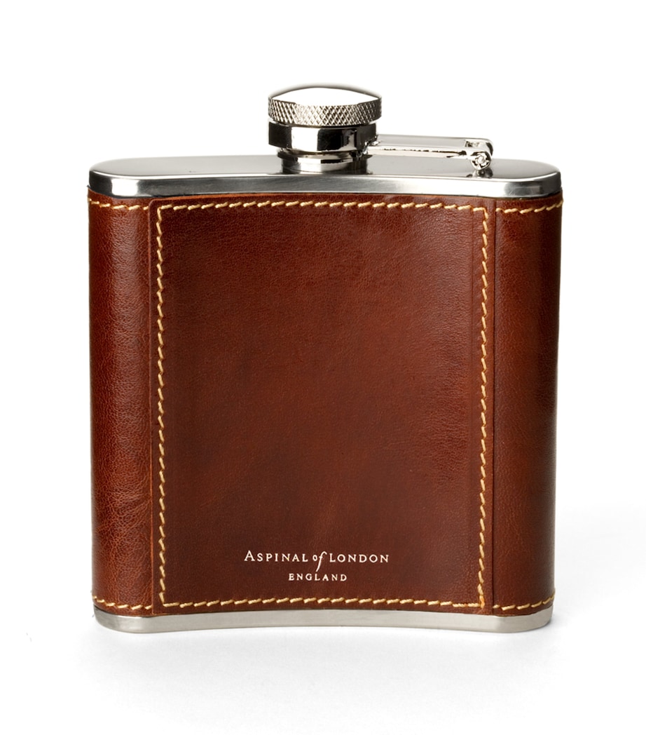 Classic 5oz Leather Hip Flask BROWN Image 1