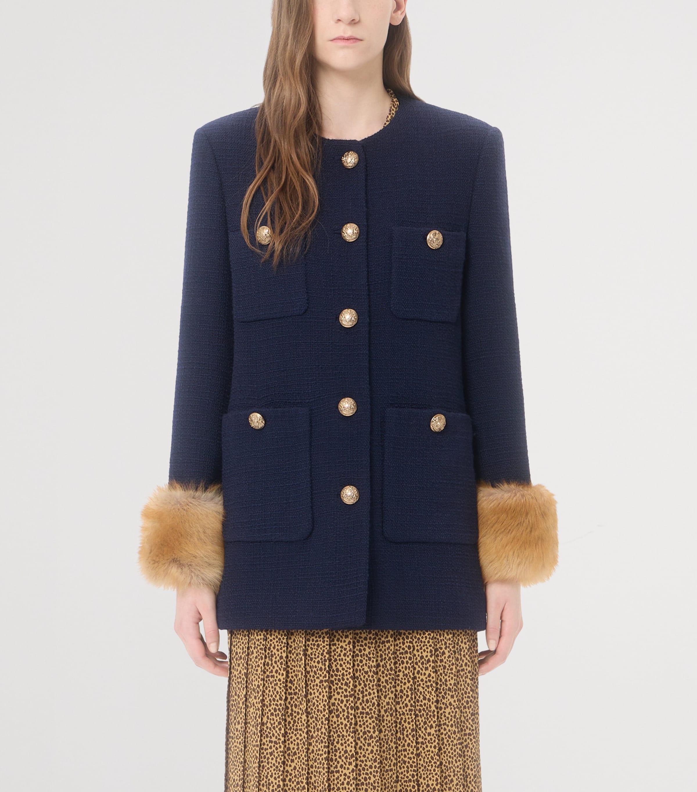 Valentino Womens Virgin Wool Peacoat Ysy Image 3