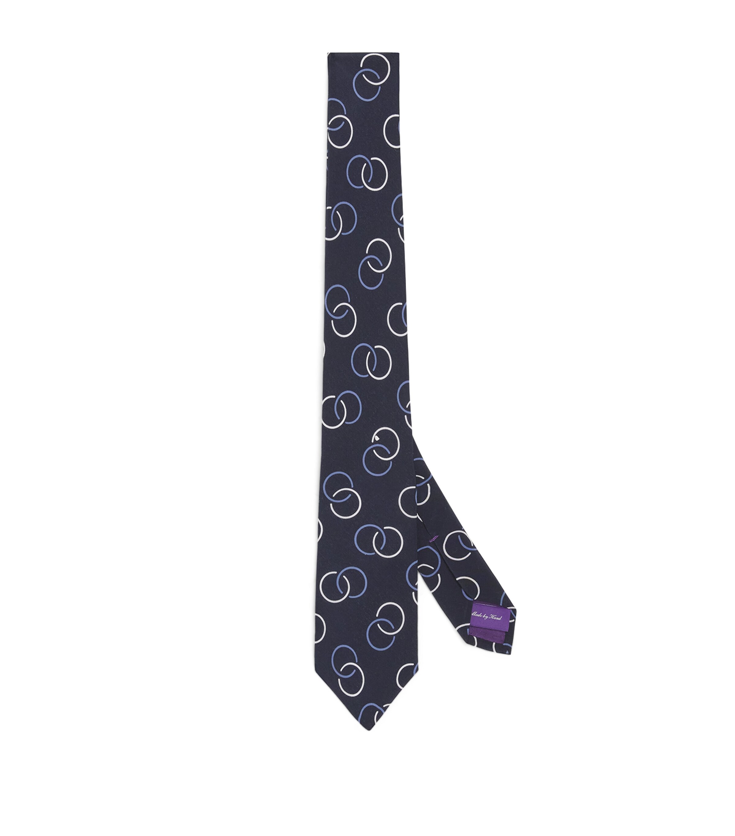 Ralph Lauren Purple Label Silk Crepe Linked Circles Tie Navy Image 1