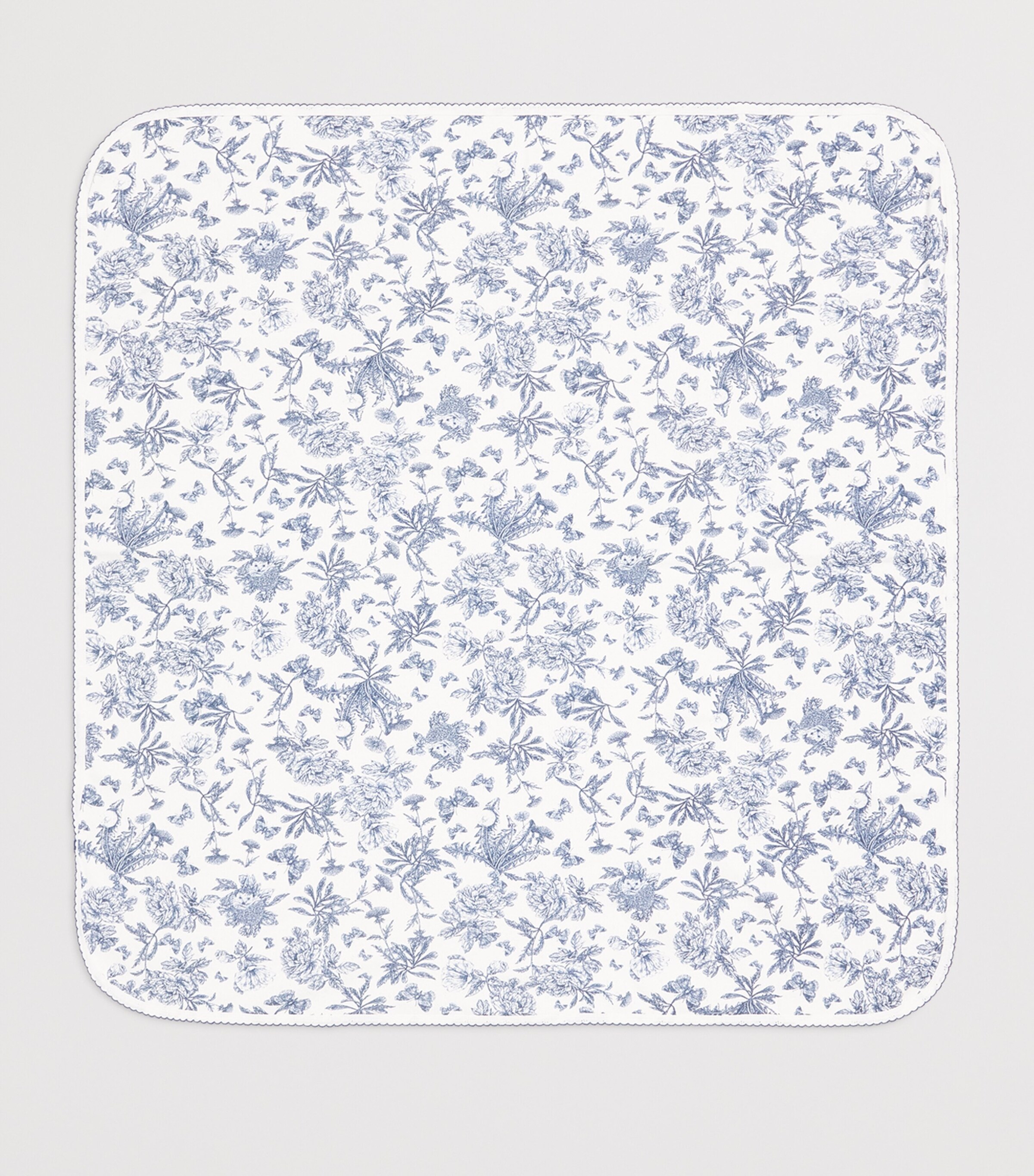 Tartine et Chocolat Cotton Toile de Jouy Blanket Image 2