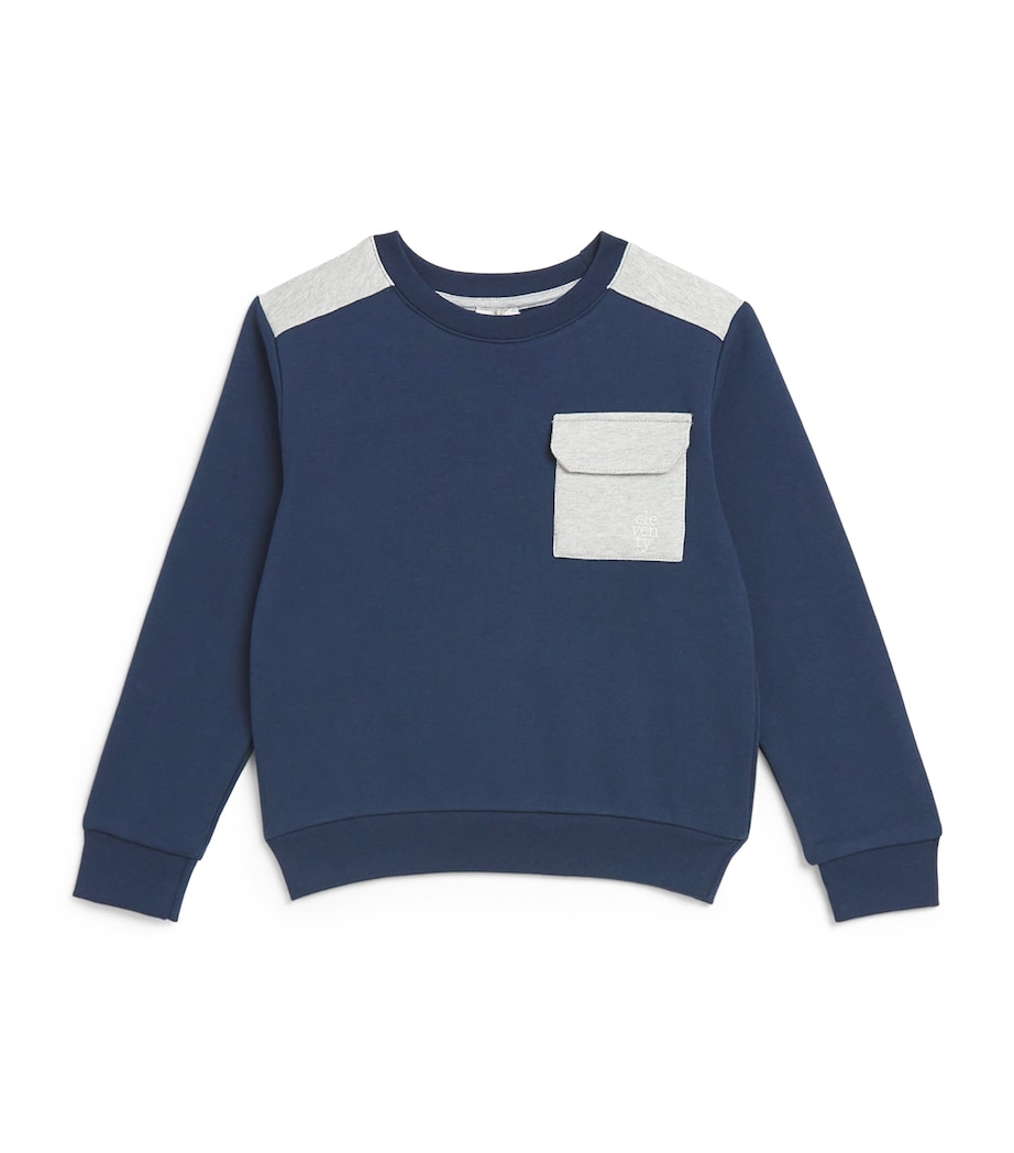 Eleventy Kids Cotton Contrast-Trim Sweatshirt (2-16 Years) Image 1