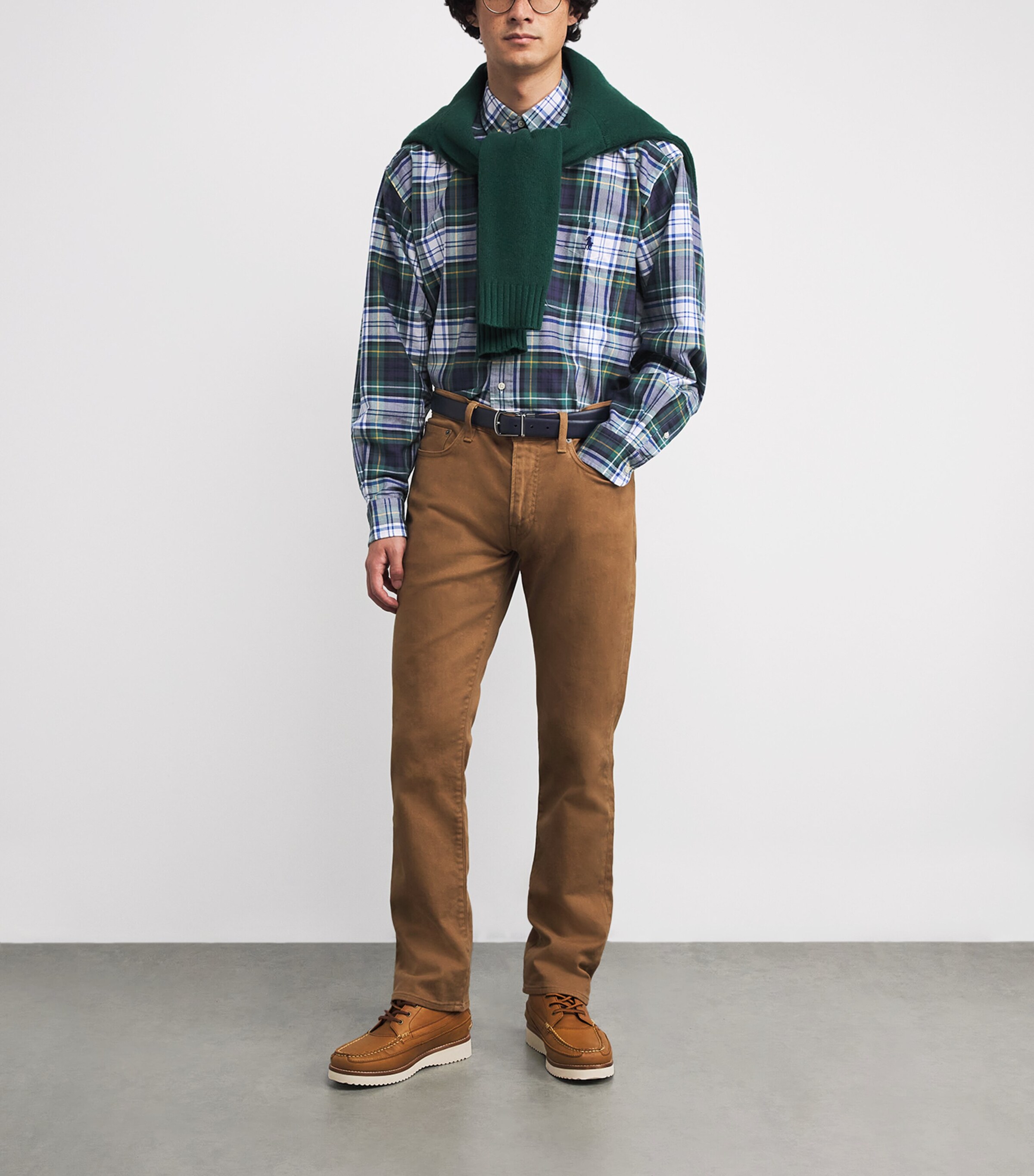 Cotton Check Oxford Shirt WHITE Image 2