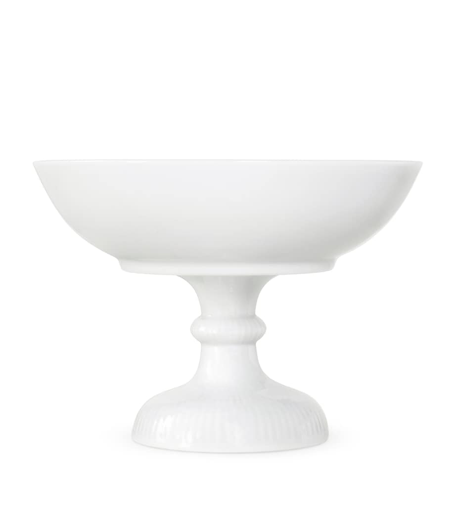 White Fluted Bowl on Foot (21cm) WHITE Image 1