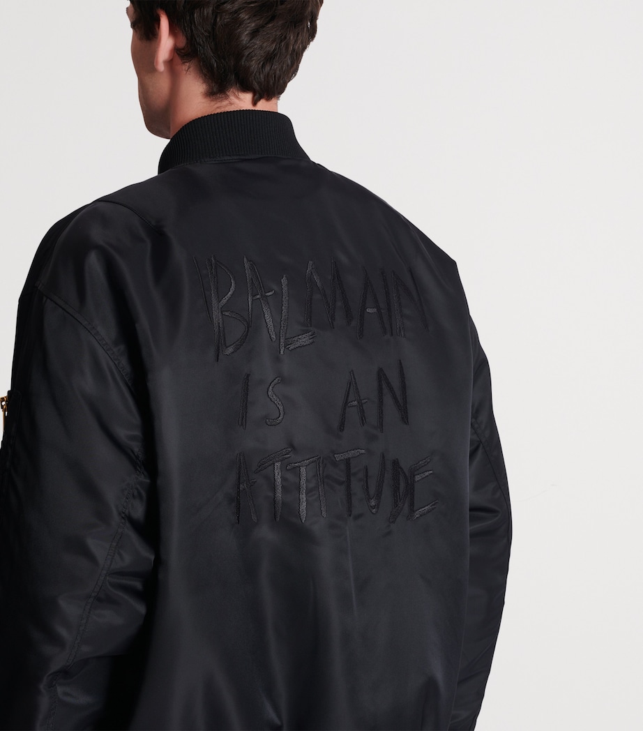 Embroidered Bomber Jacket 0PA NOIR Image 8
