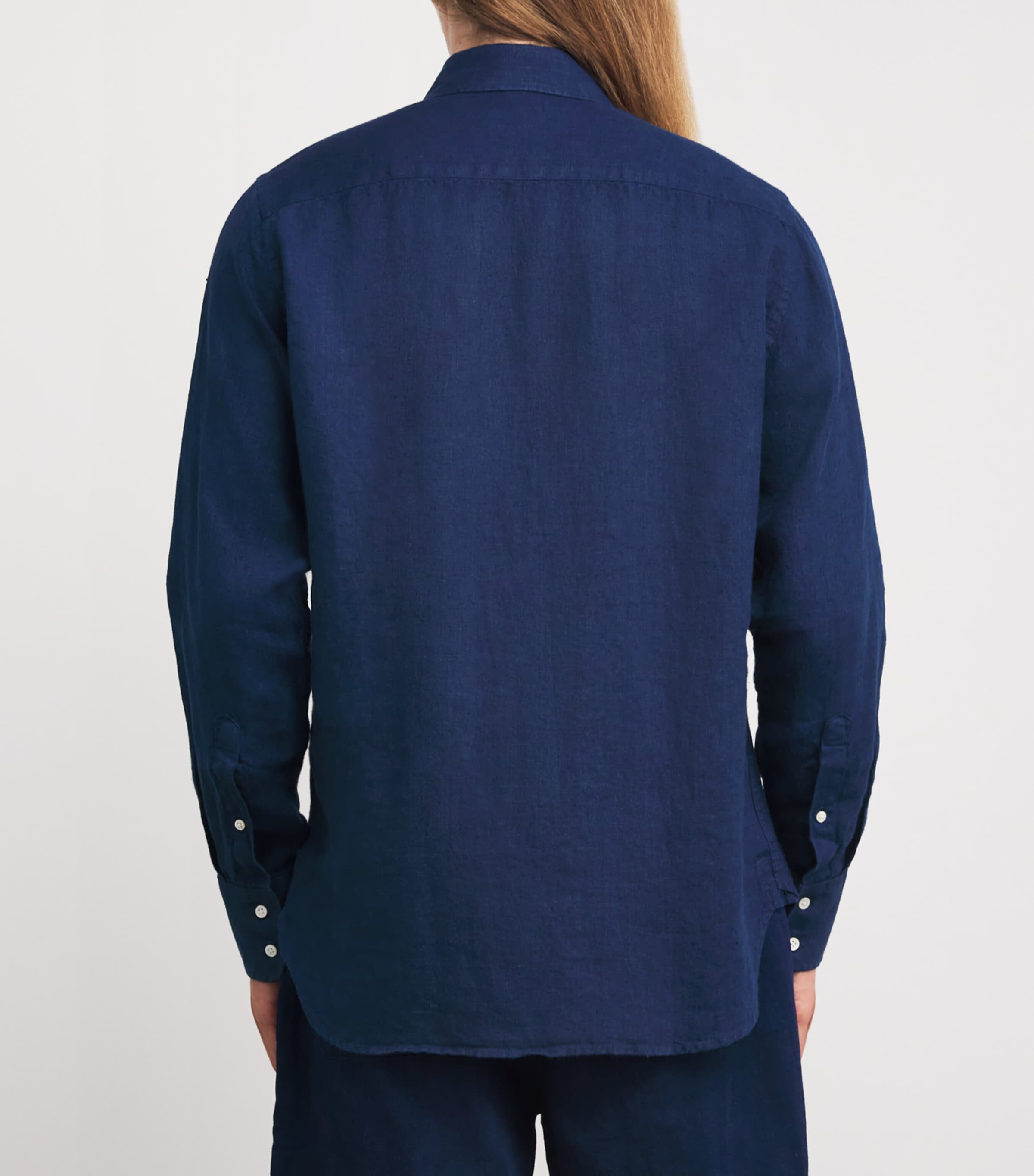 Oliver Spencer Mens Linen Conduit Classic Shirt Navy Image 4