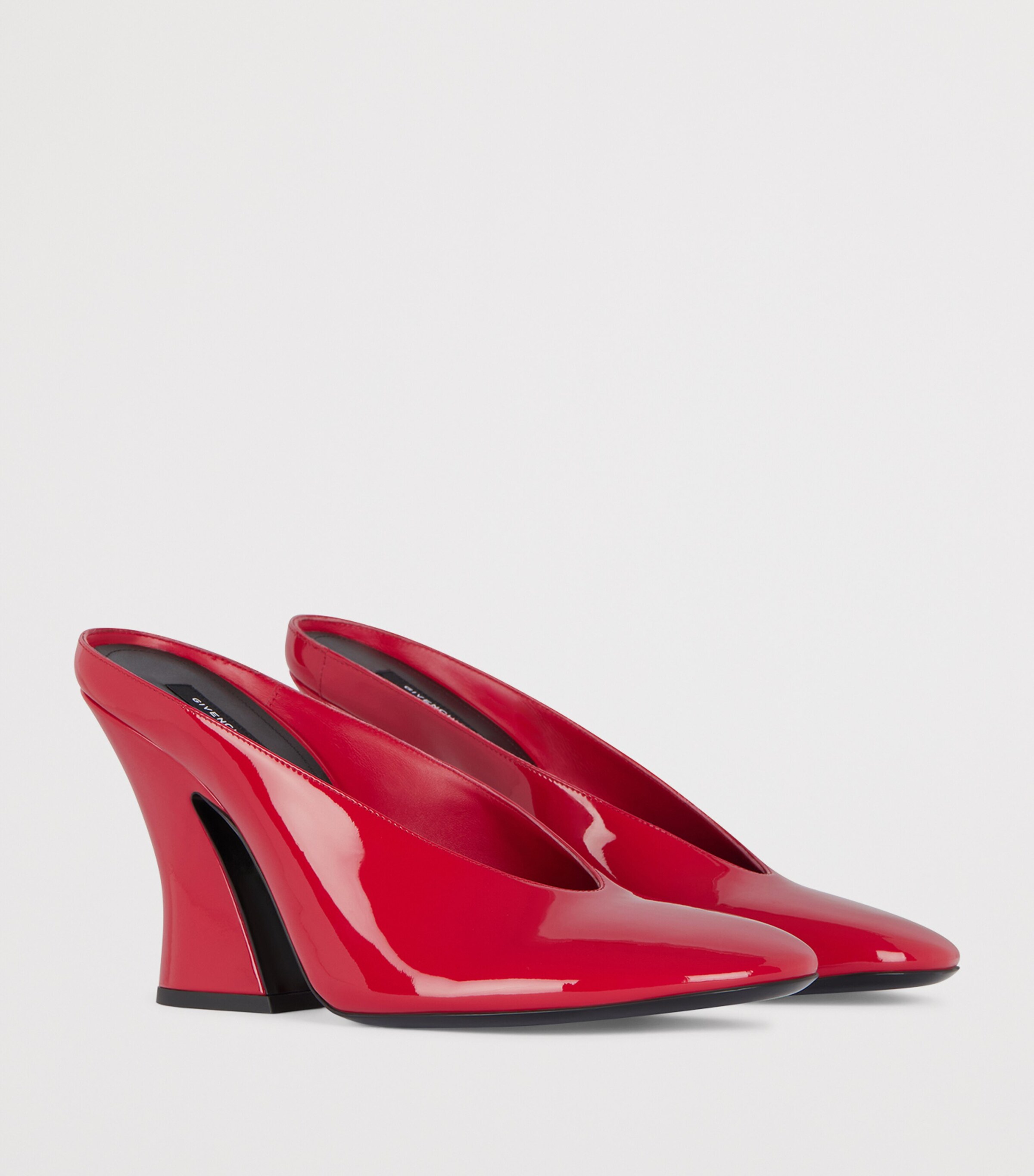 Patent Leather Sculptural Pumps 95 VERMILLON Image 2
