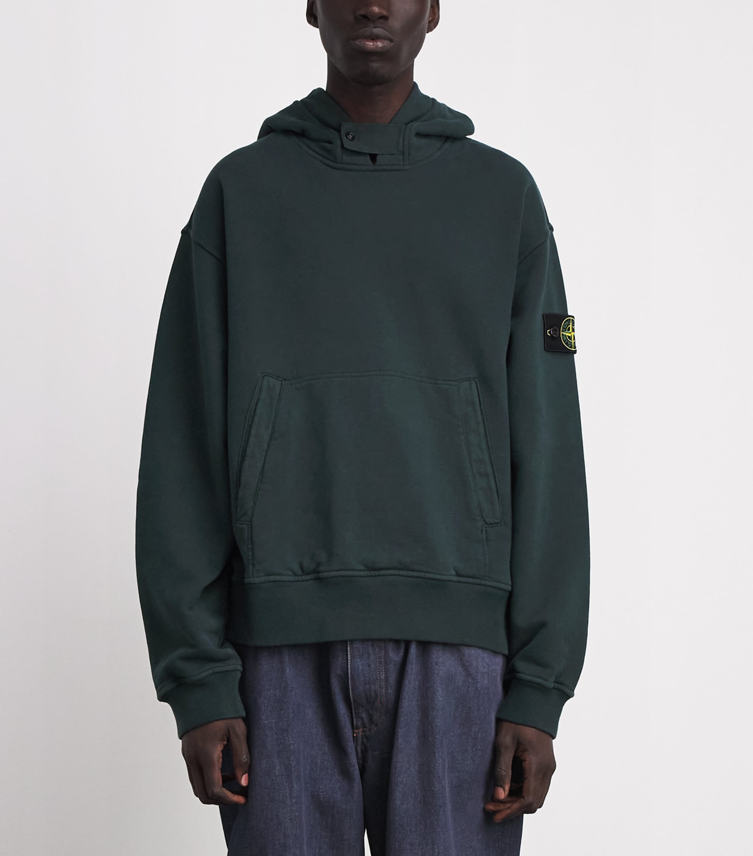 Stone Island Mens Organic Cotton Compass Hoodie Image 4