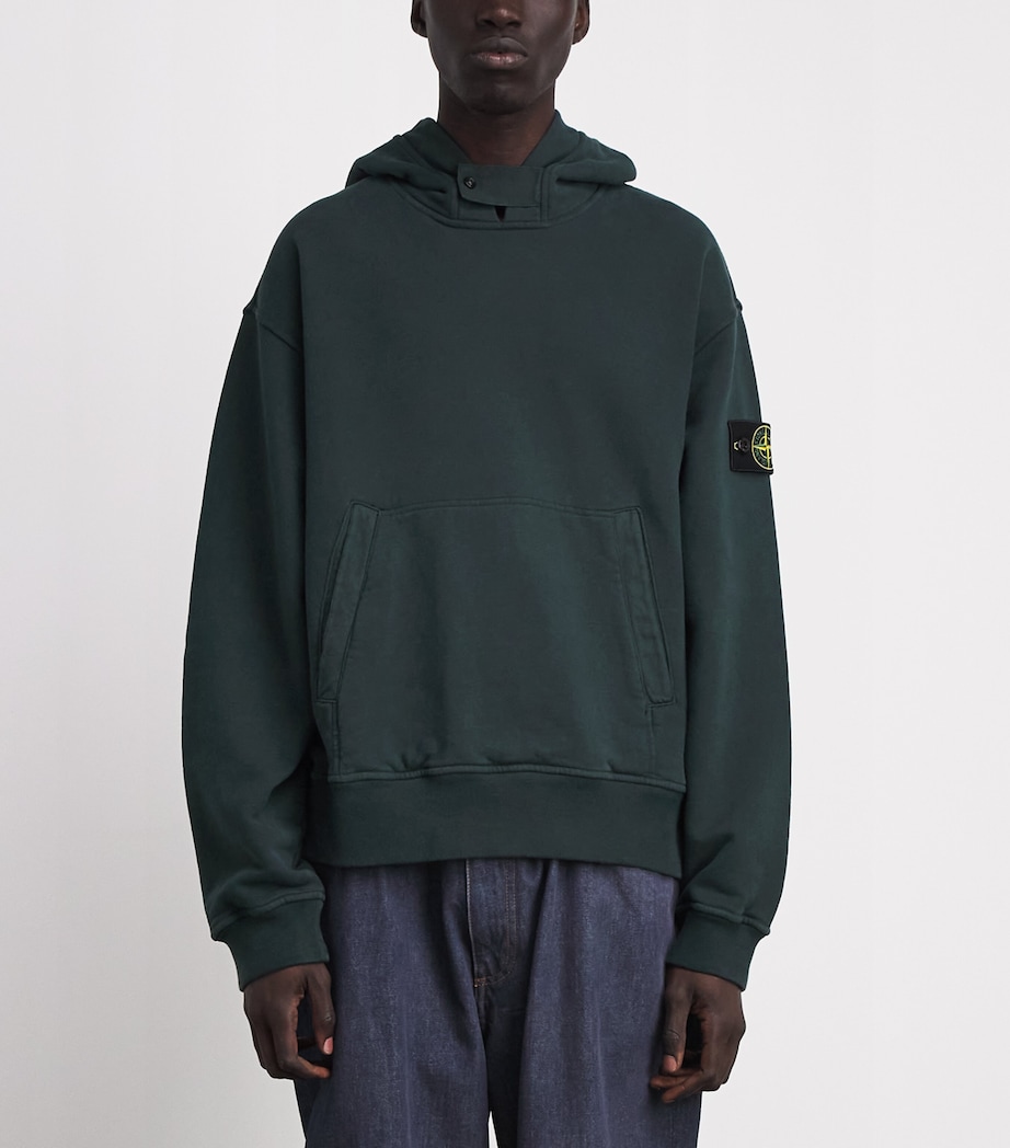 Stone Island Mens Organic Cotton Compass Hoodie Image 4