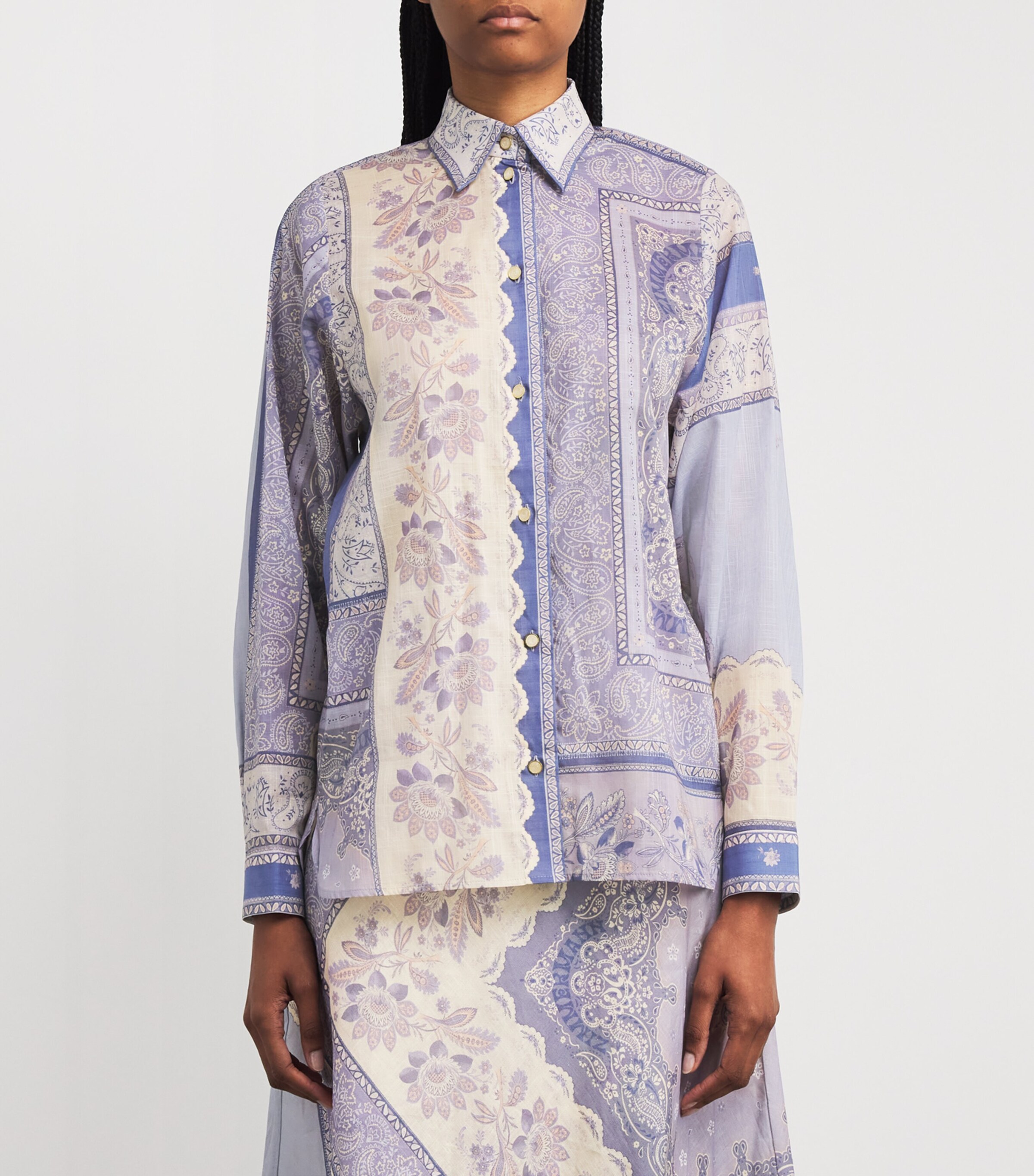 Zimmermann Womens Printed Lucky Shirt Bluba Blue Bandana Image 3