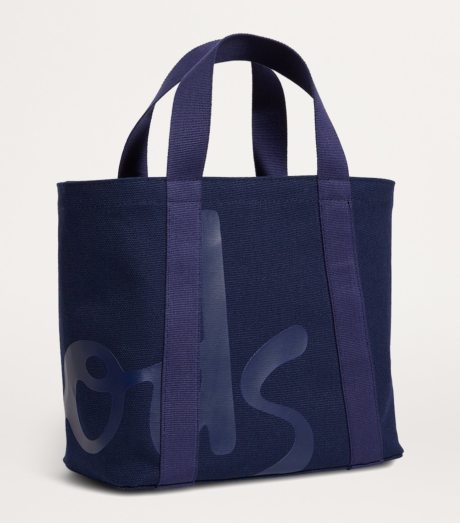 Mini Cotton Logo Tote Bag NAVY Image 3
