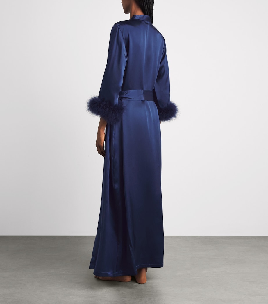 Gilda & Pearl Womens Silk Meet Me At Midnight Robe Sapphire Image 5