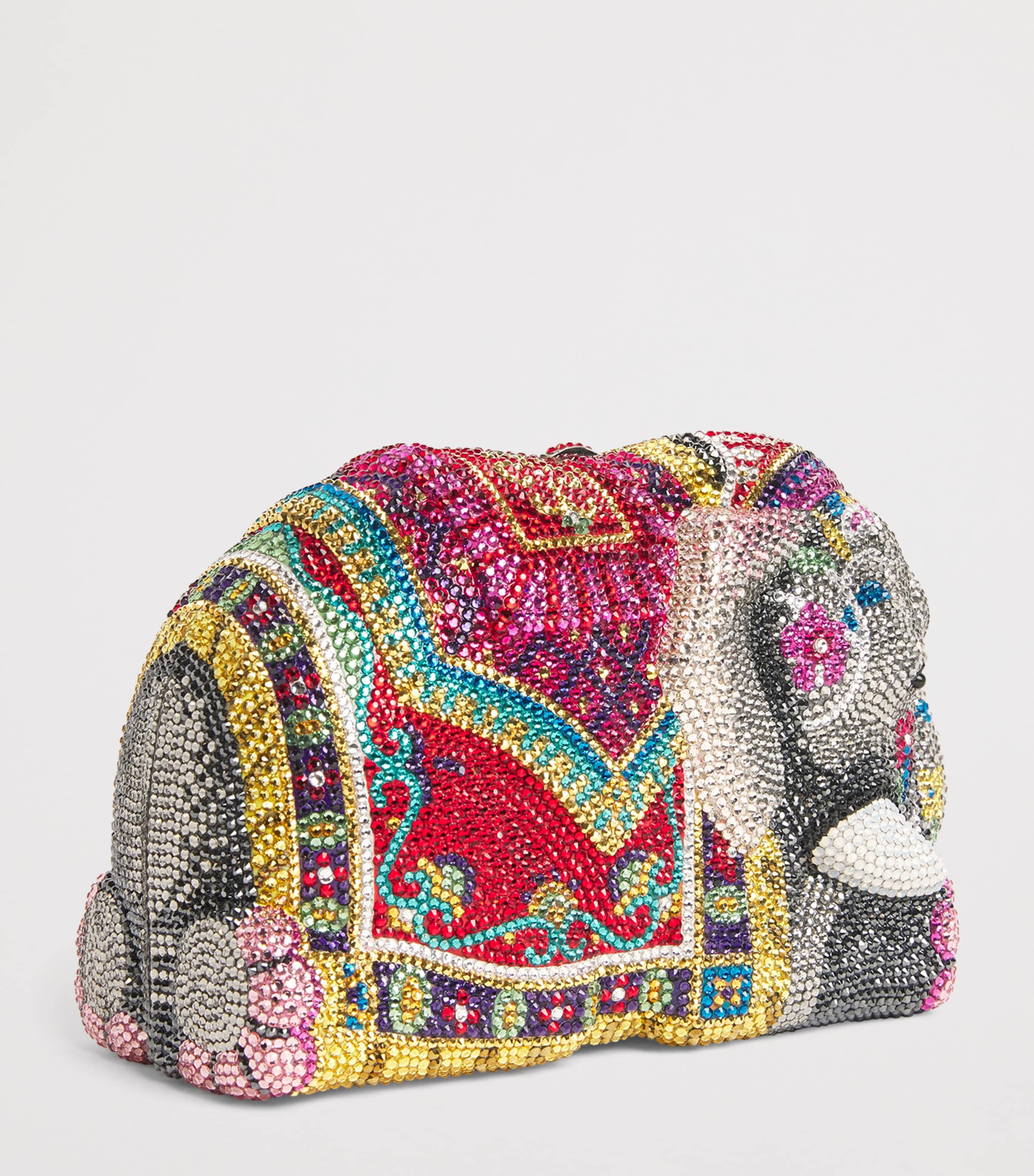 Judith Leiber Embellished Elephant Clutch Bag Silver Multi Image 3