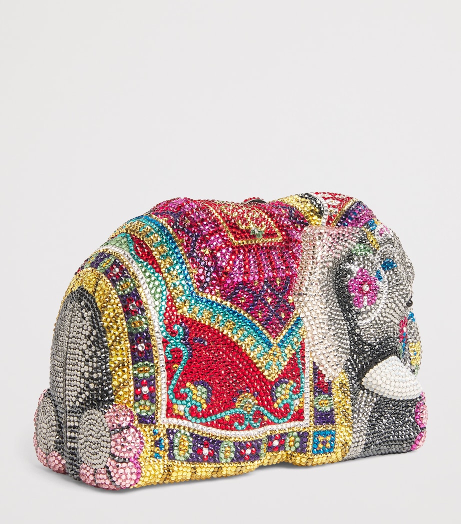 Judith Leiber Embellished Elephant Clutch Bag Silver Multi Image 3
