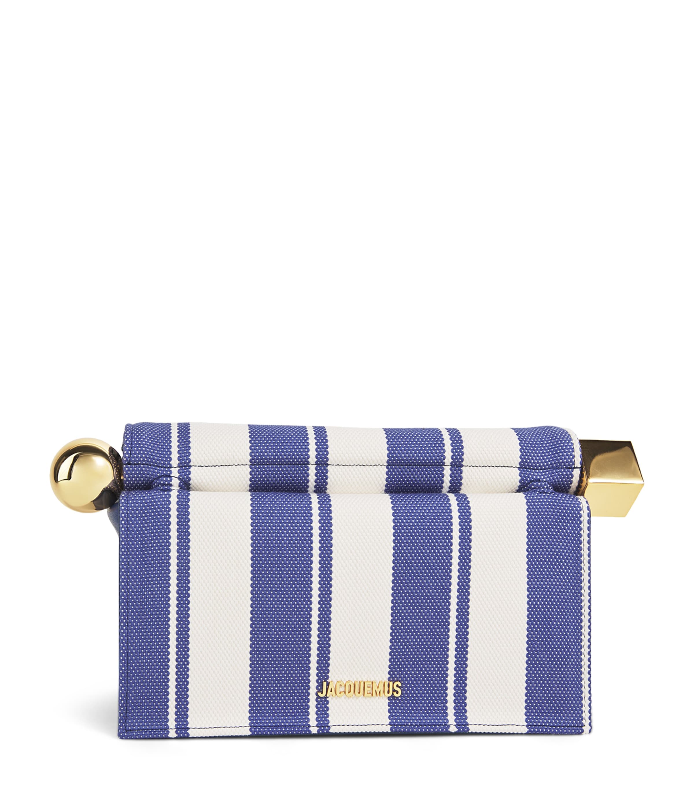 Shop Jacquemus Striped Take-out Clutch Bag In Blue