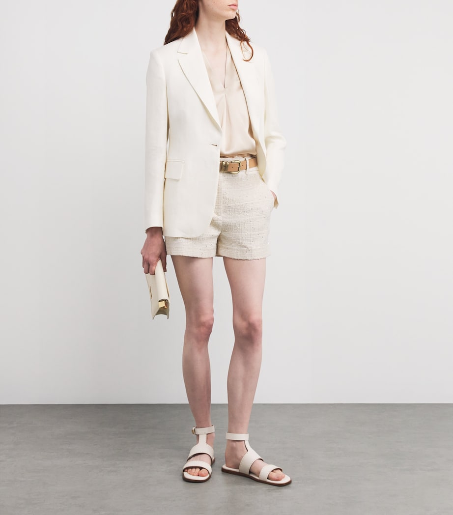 Tweed Sequinned Shorts PANNA Image 2