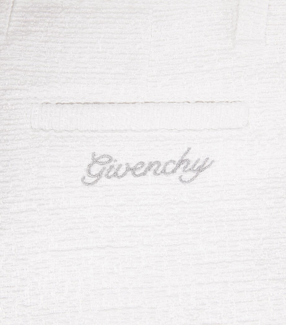 Givenchy Kids Tweed Embroidered-Logo Shorts (4-12+ Years) White Image 4