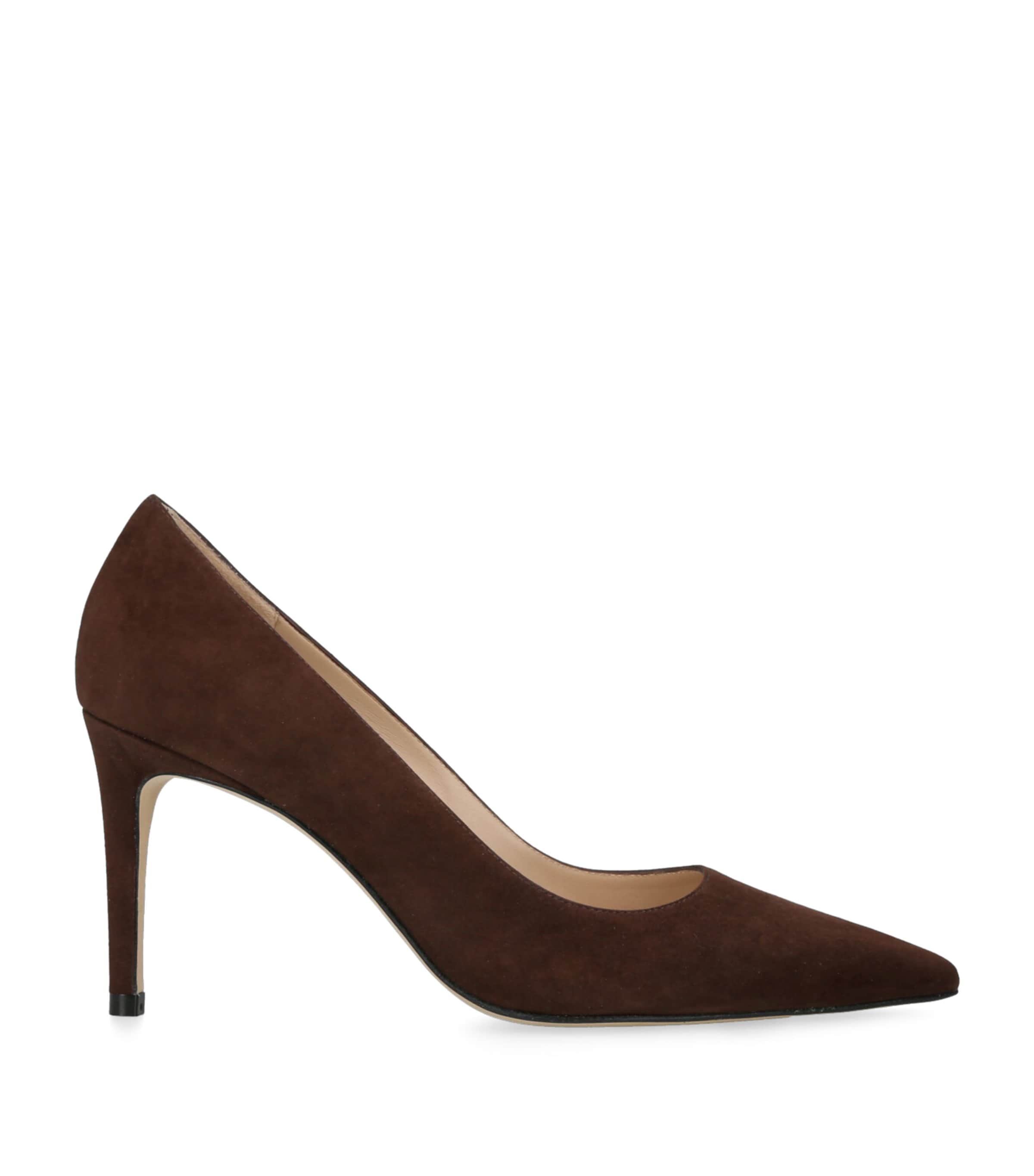 Stuart Weitzman Stuart Power 85 Suede Pumps In Brown
