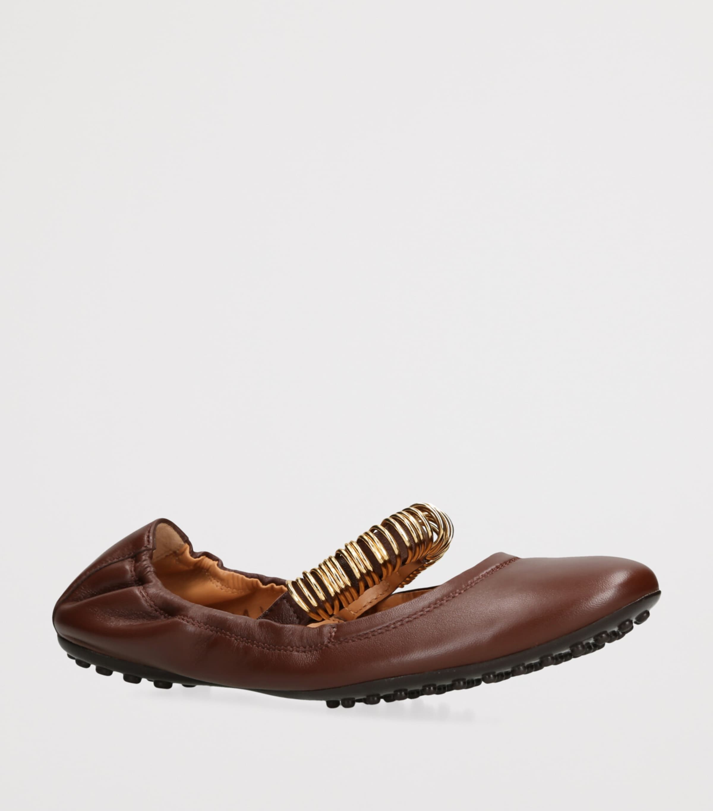 Tod's Leather Ballet Flats Wine Image 3