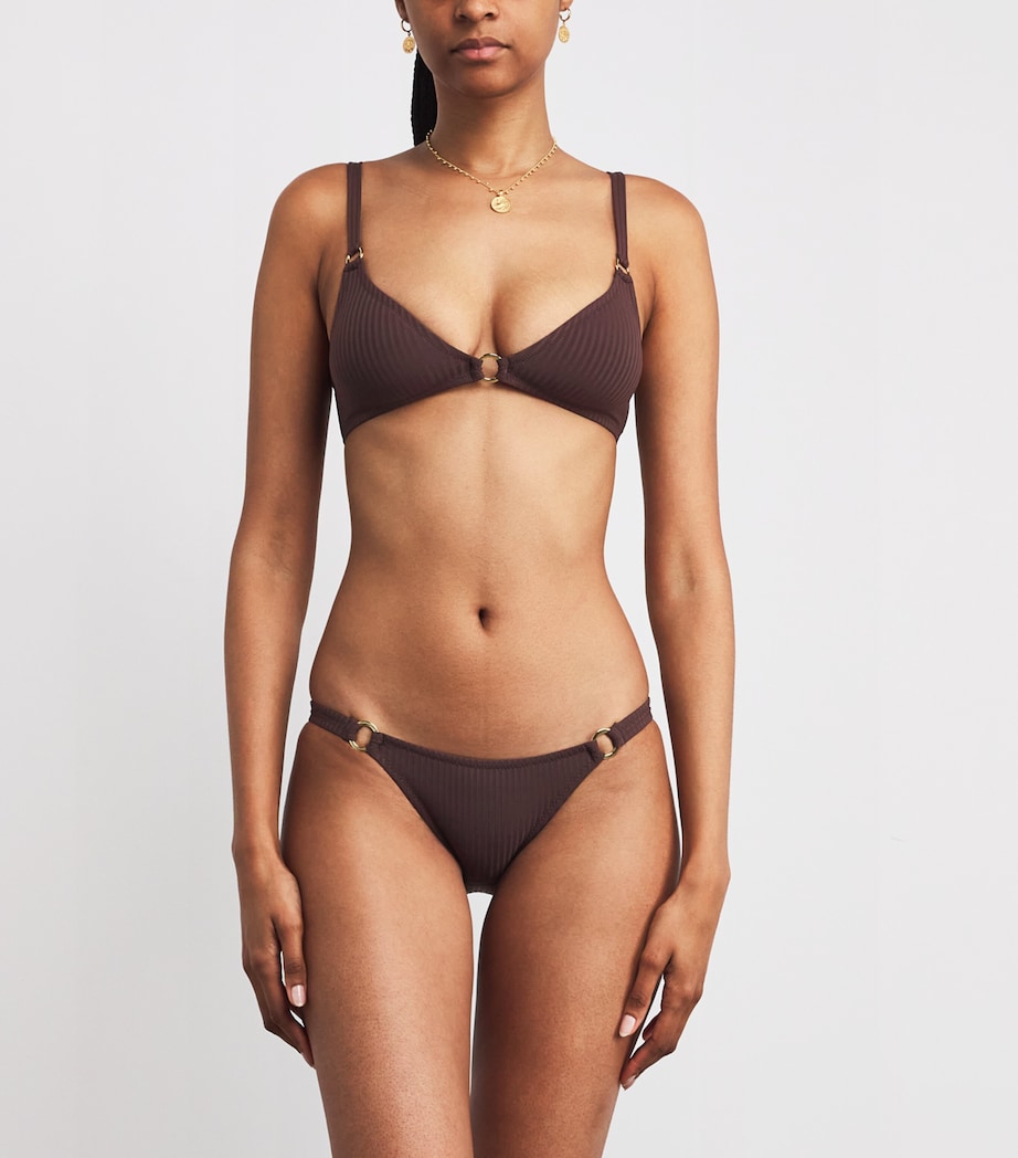 Ribbed Montenegro Triangle Bikini Top BROWN RIBBED1287 Image 2