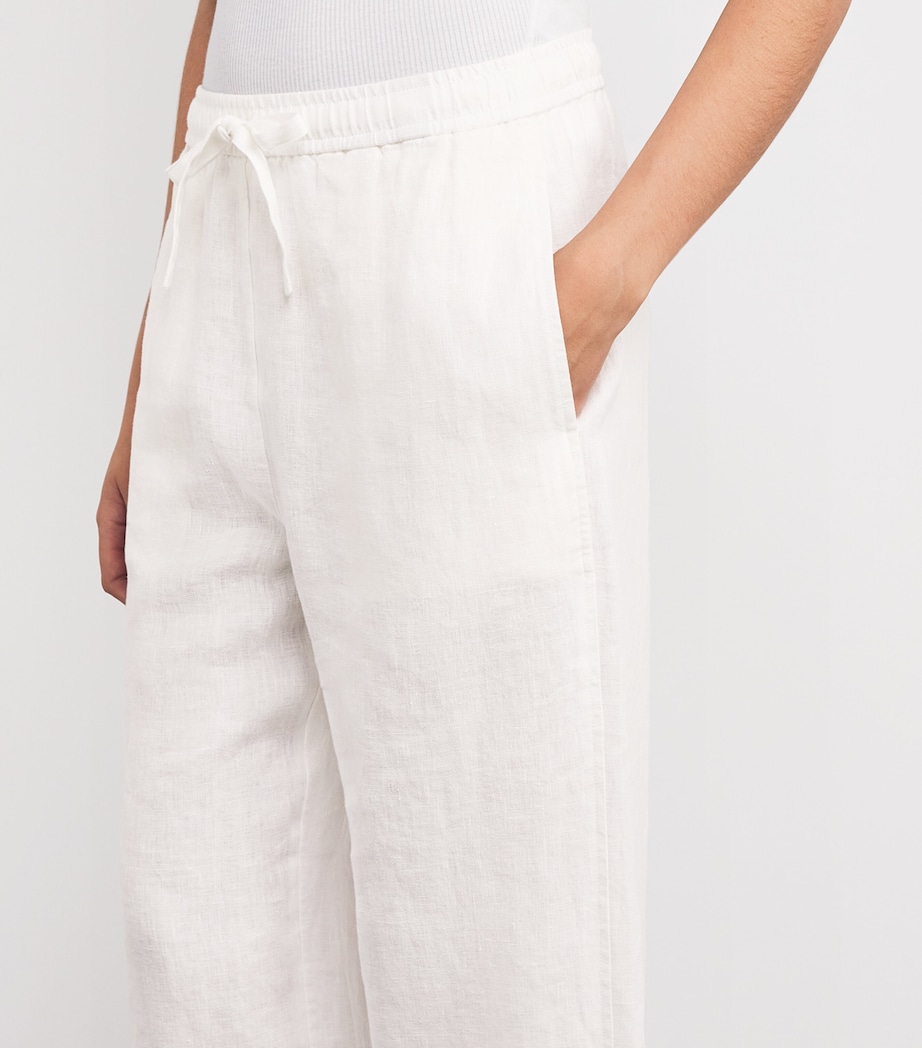 Linen Drawstring Trousers WHITE Image 6