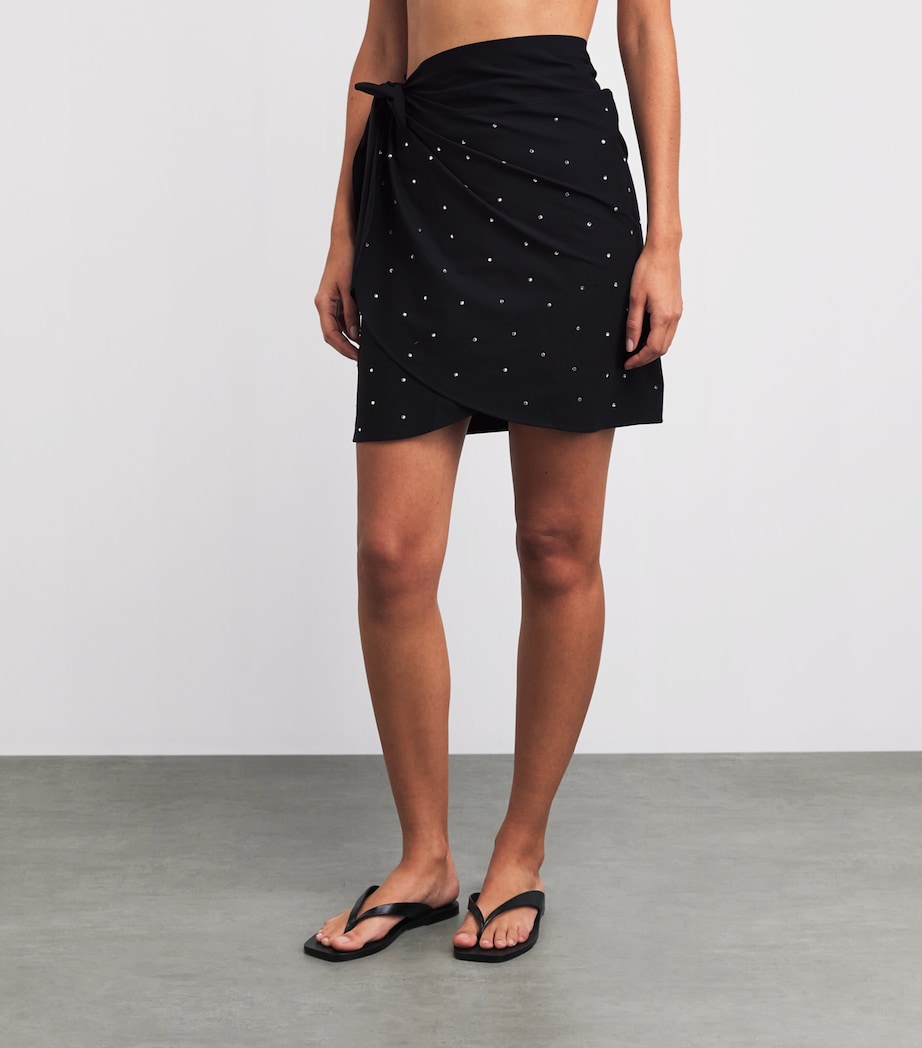 Hunza G Womens Short Swarovski UPF50+ Sarong Black Image 3