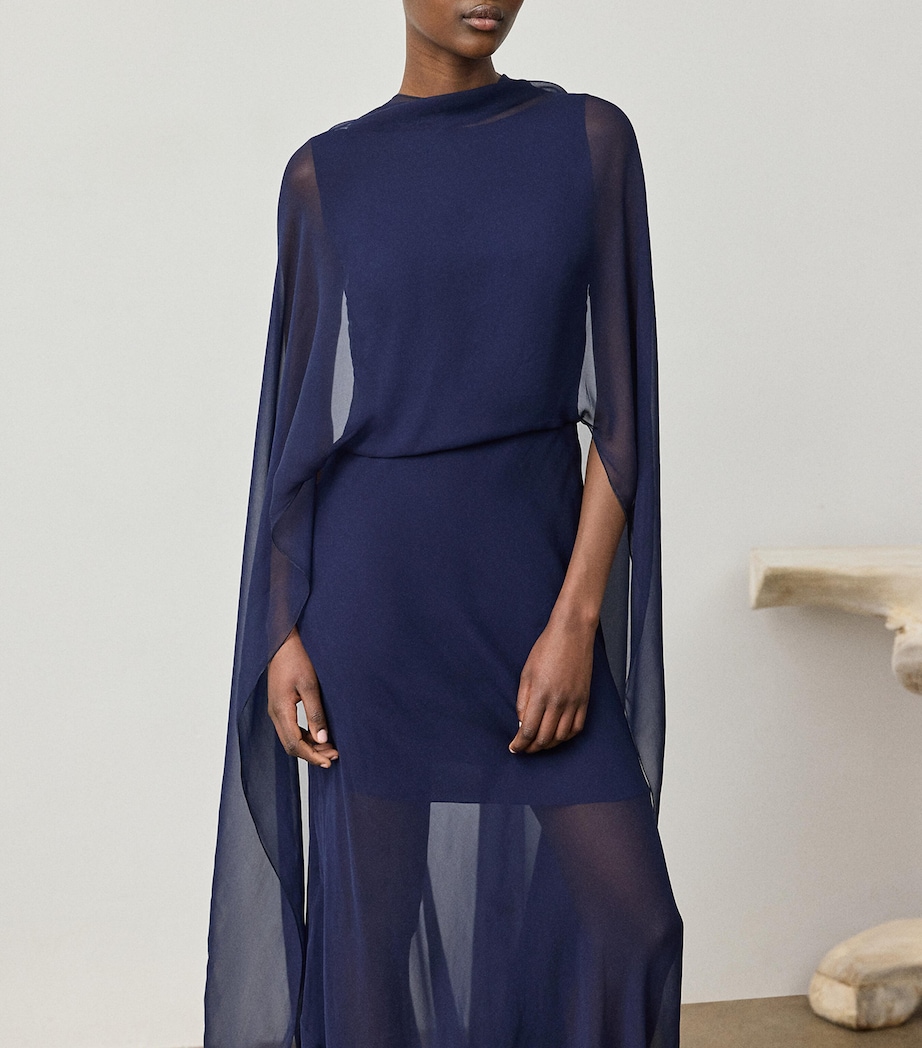 Silk Georgette Dylon Dress LUX NAVY Image 2