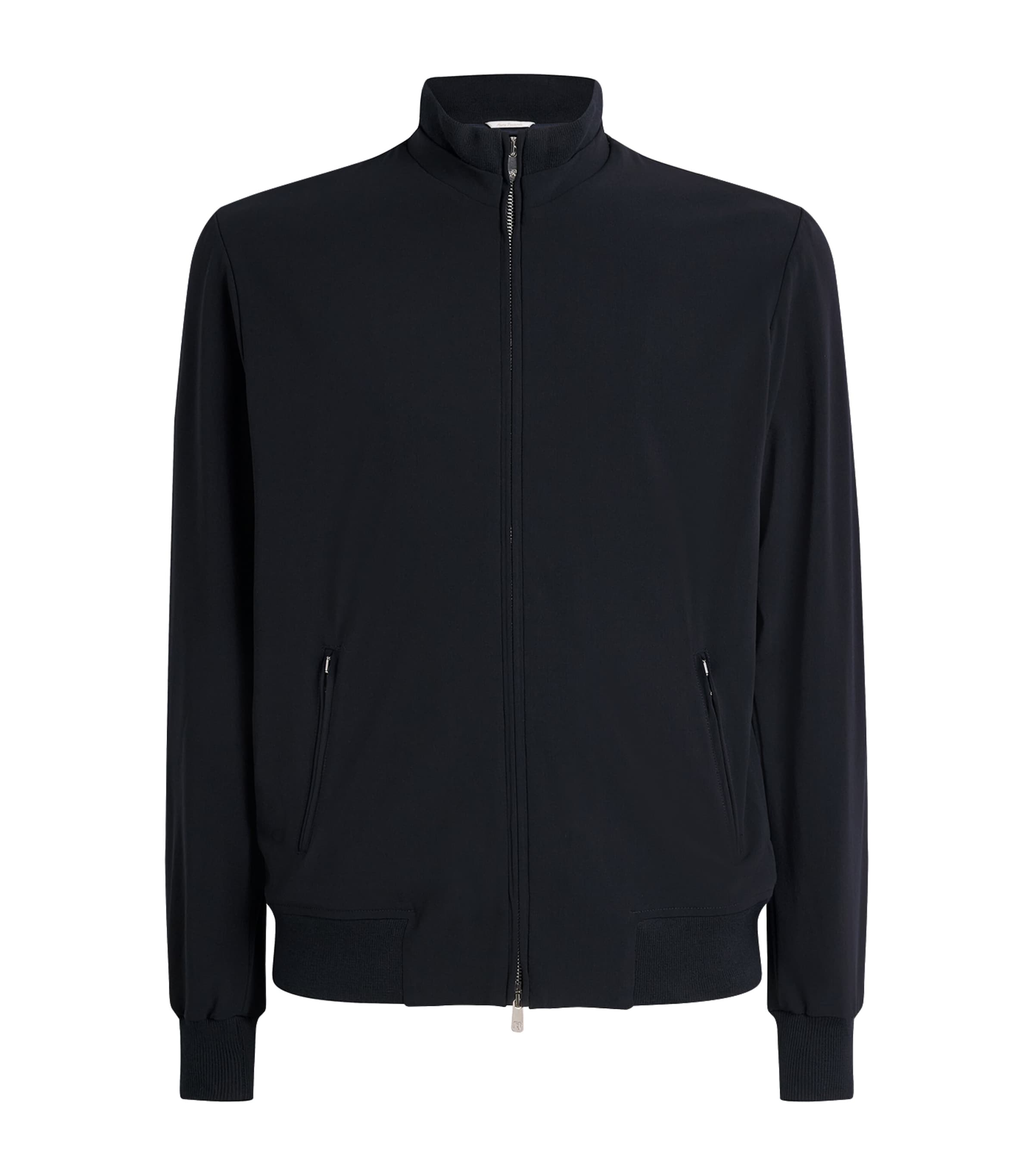 Wool Zip-Up Technical Jacket 16-NAVY Image 1