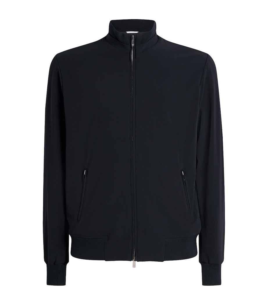 Wool Zip-Up Technical Jacket 16-NAVY Image 1