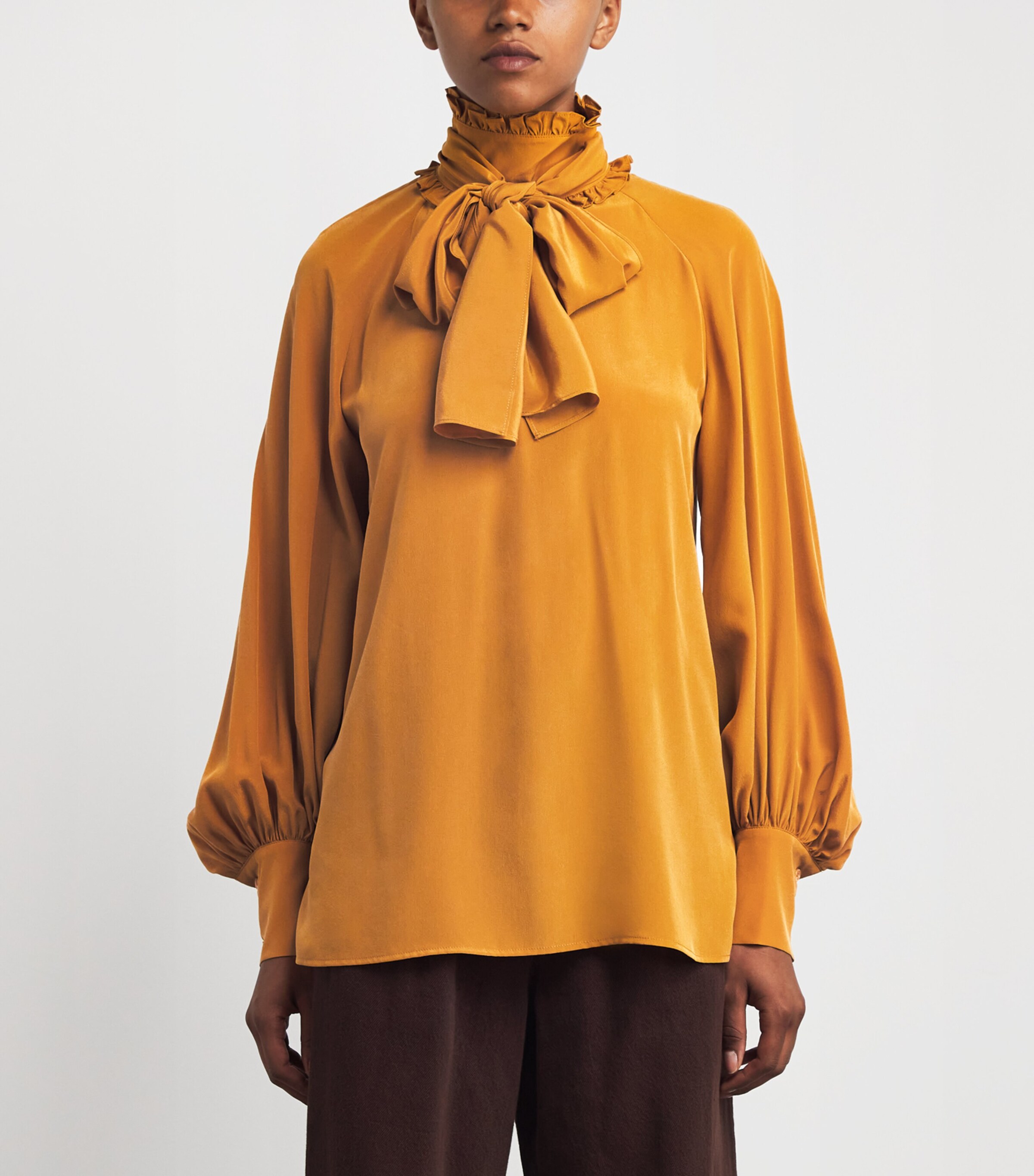 x Giuliva Heritage Silk Blouse OCHRE Image 3