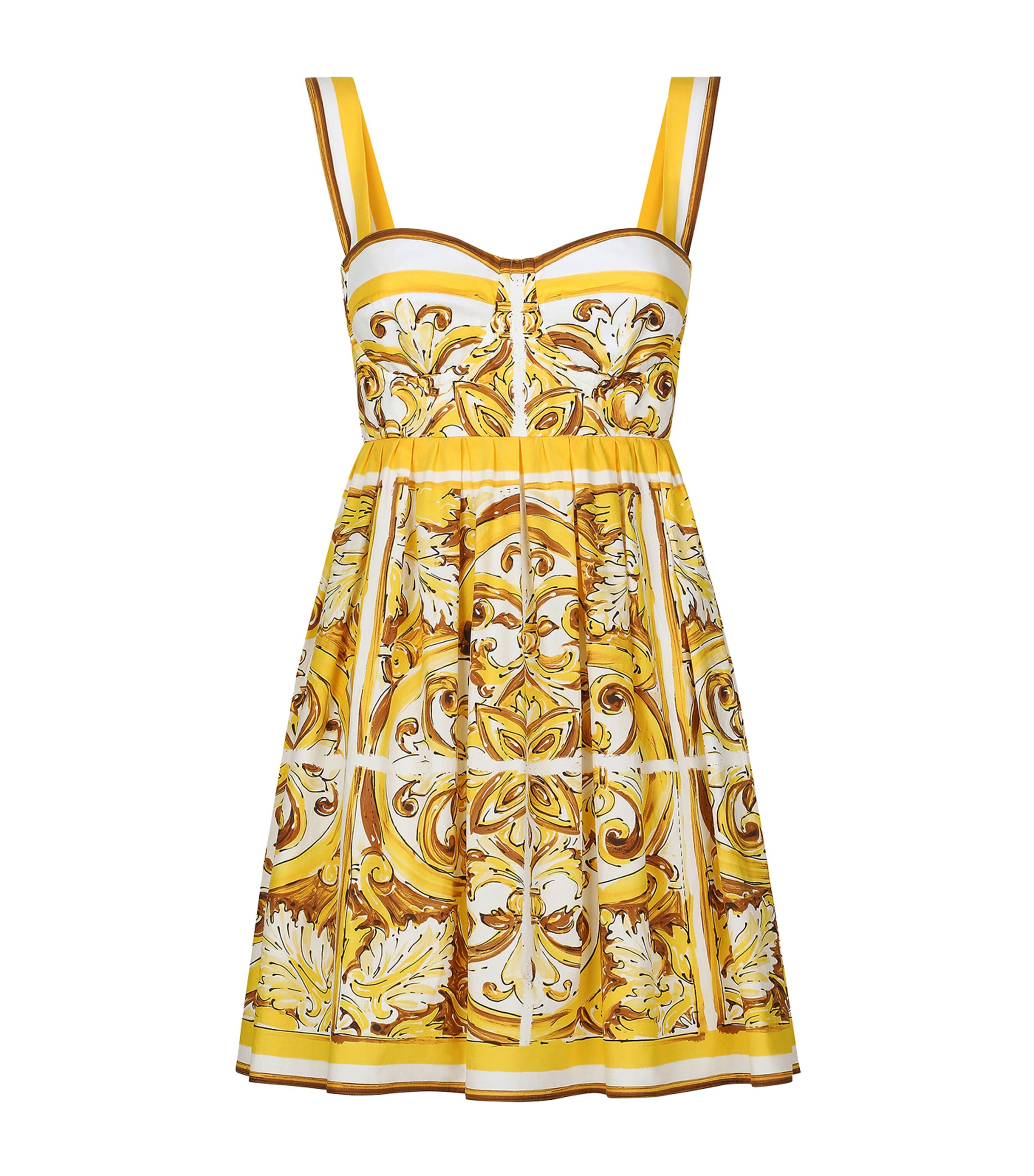 Dolce & Gabbana Majolica-print Mini Dress In White