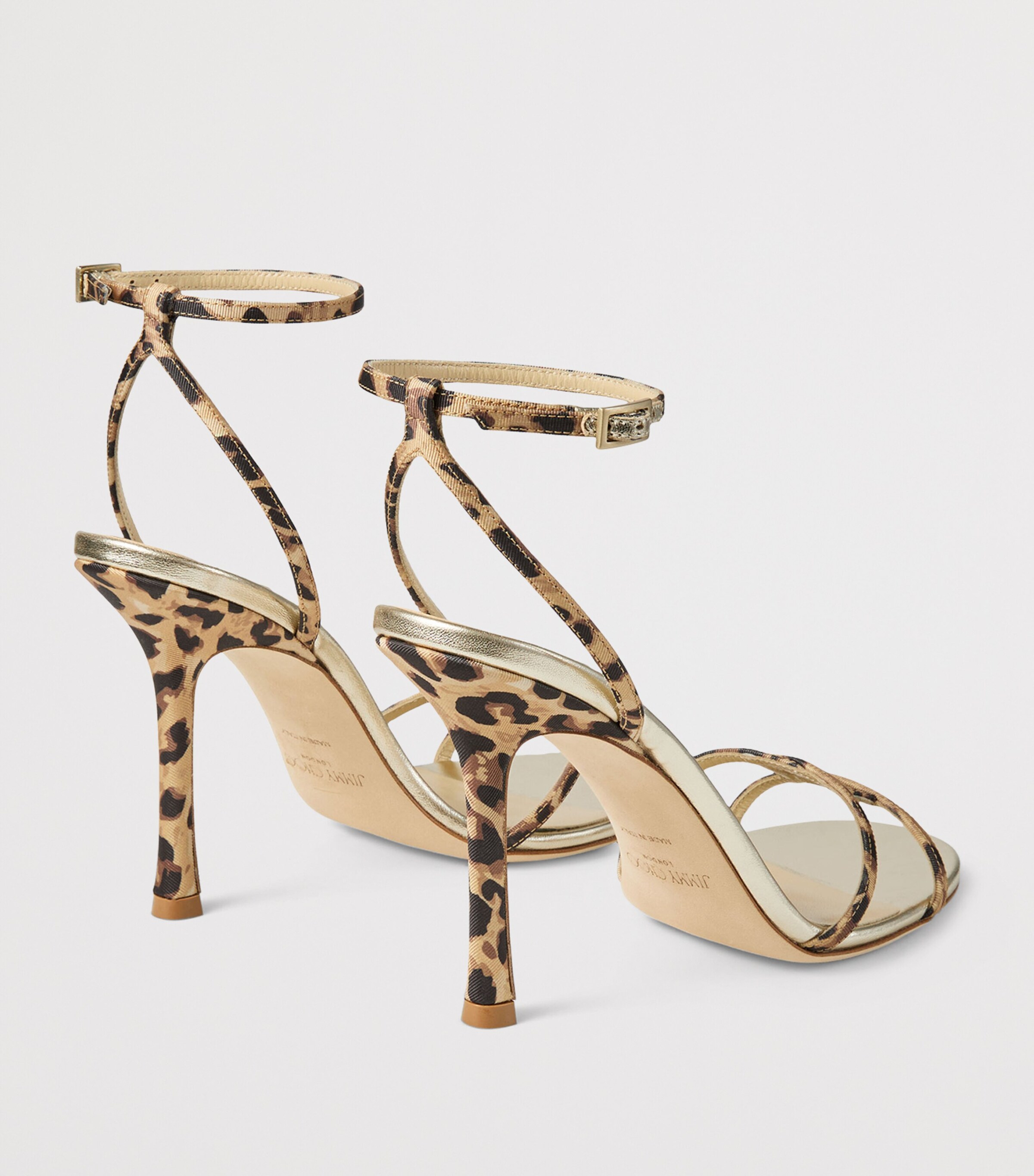 Jimmy Choo Archive Collection: Leo Grosgrain Heeled Sandals Natural Image 4