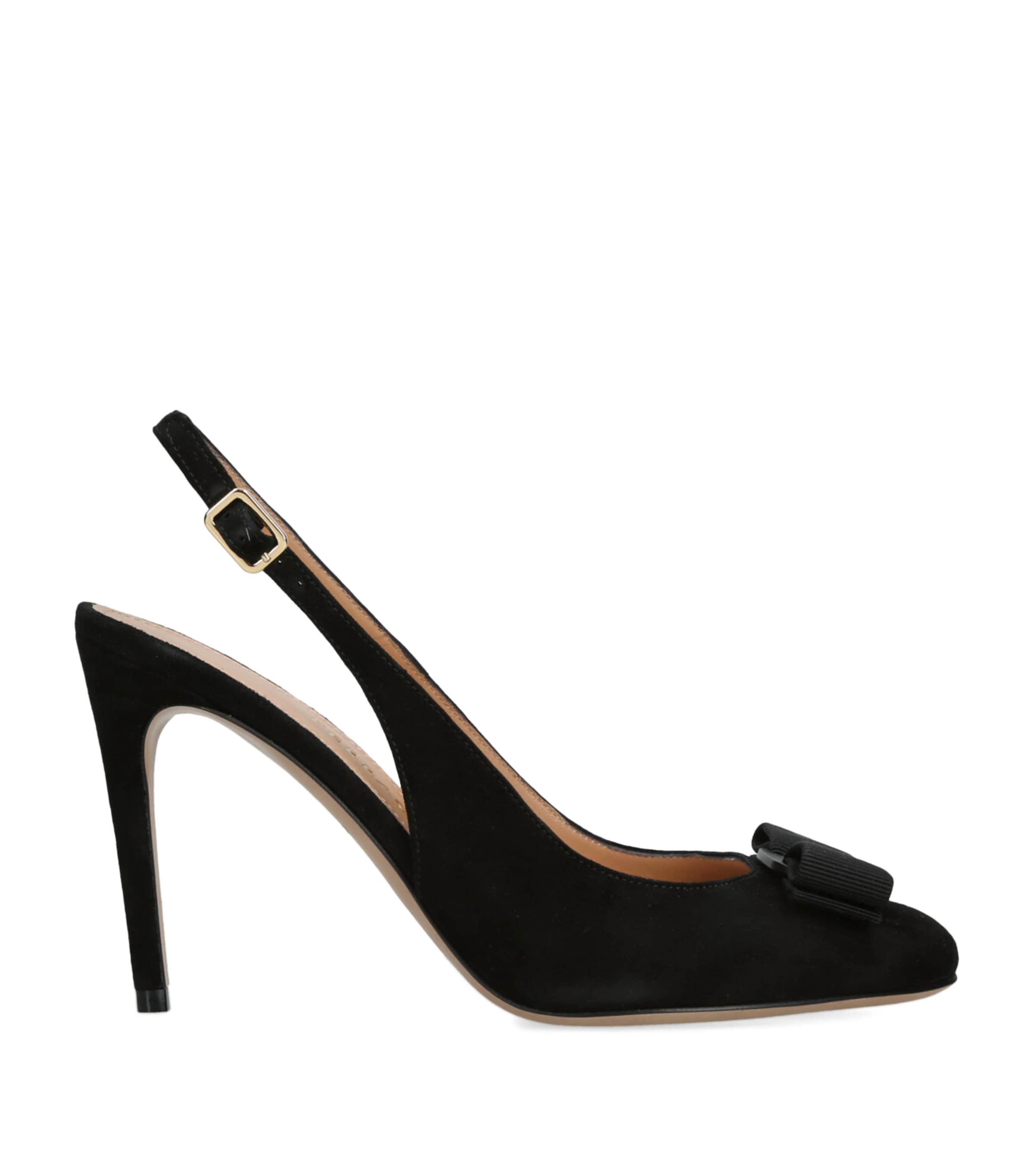 Suede Vibily Slingback Pumps 95 BLACK Image 1