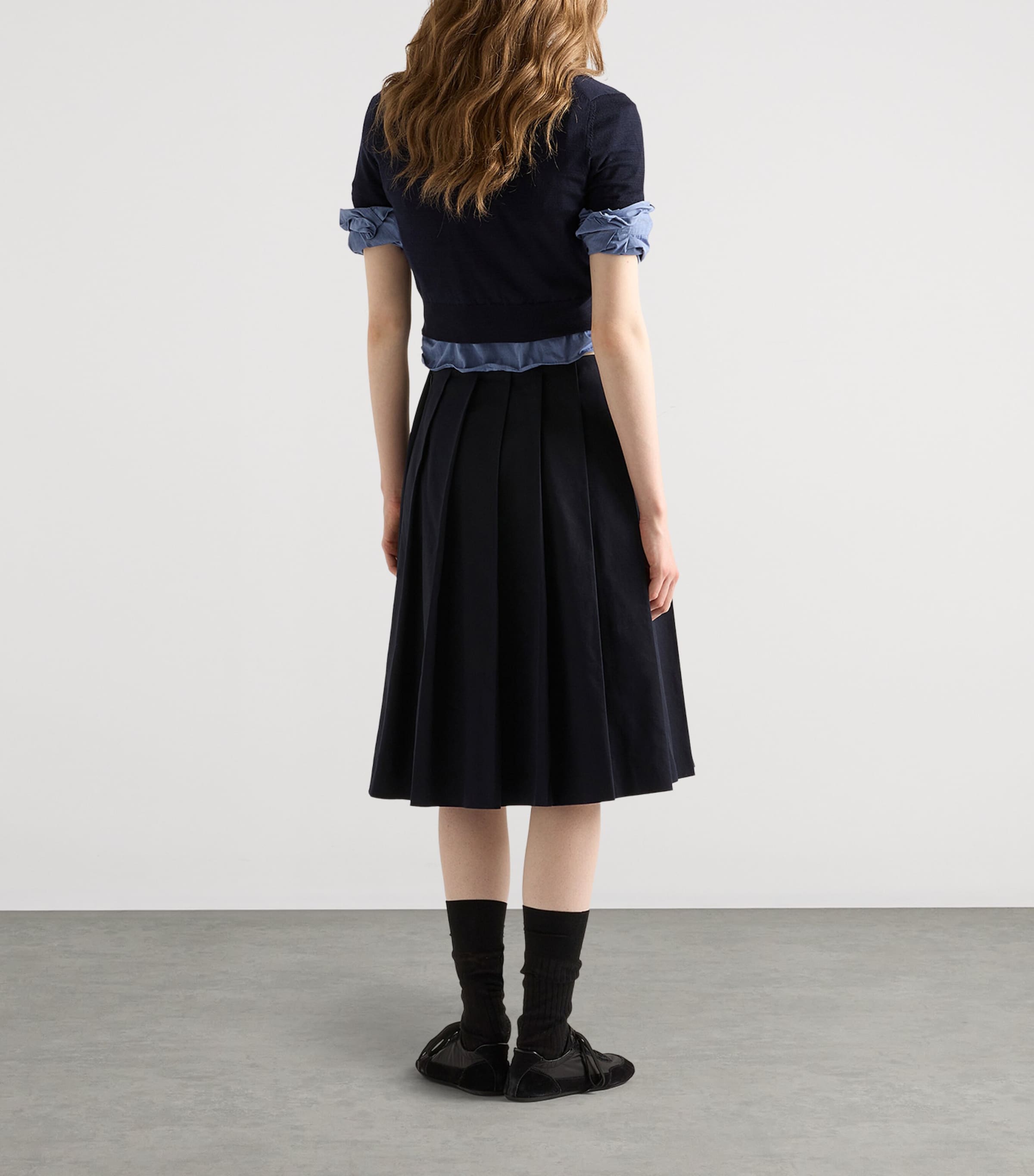 Pleated Midi Skirt F0008 Image 5