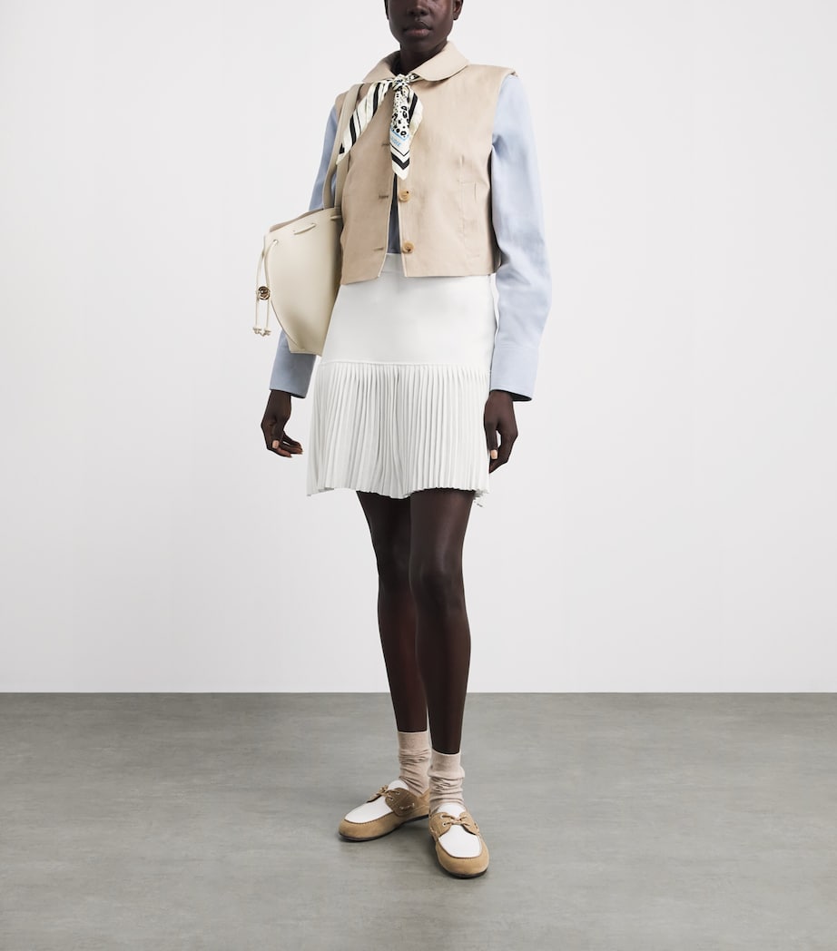 Claudie Pierlot Womens Pleated Mini Skirt Ecru Image 2